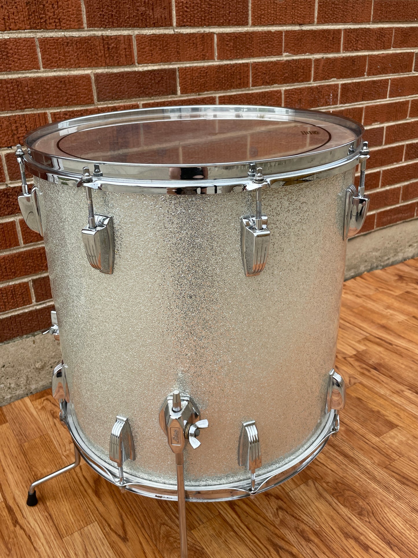 1970s Ludwig 16x16 Floor Tom Silver Sparkle