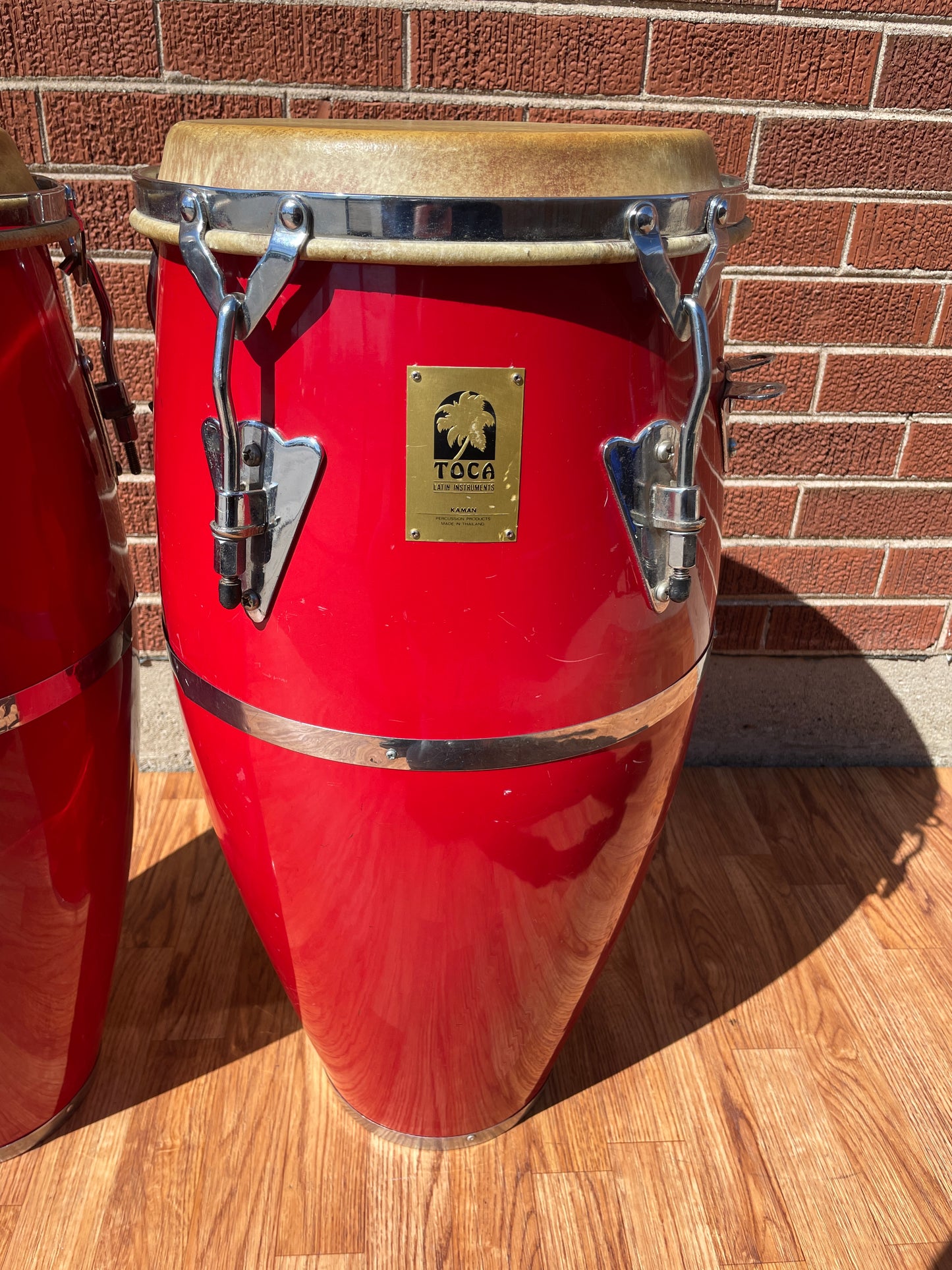 Toca Fiberglass Conga Pair 10" & 11" Red
