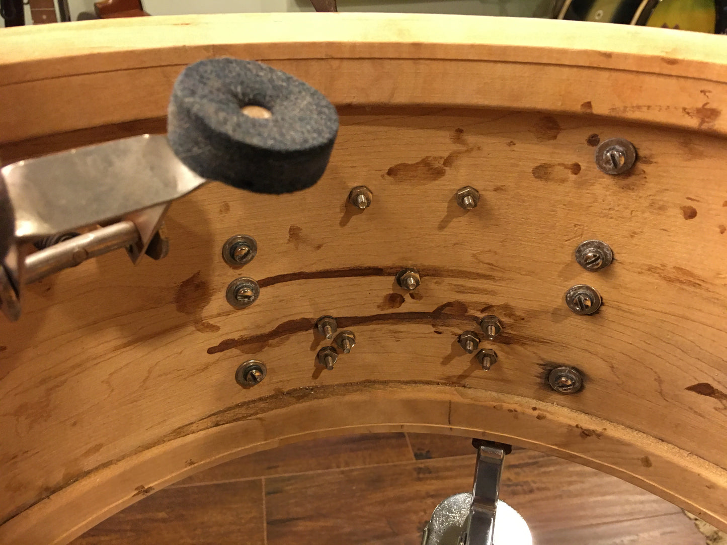 1953-56 Slingerland 7x14 Radio King Solid Shell Hollywood Ace Snare Drum Red Sparkle