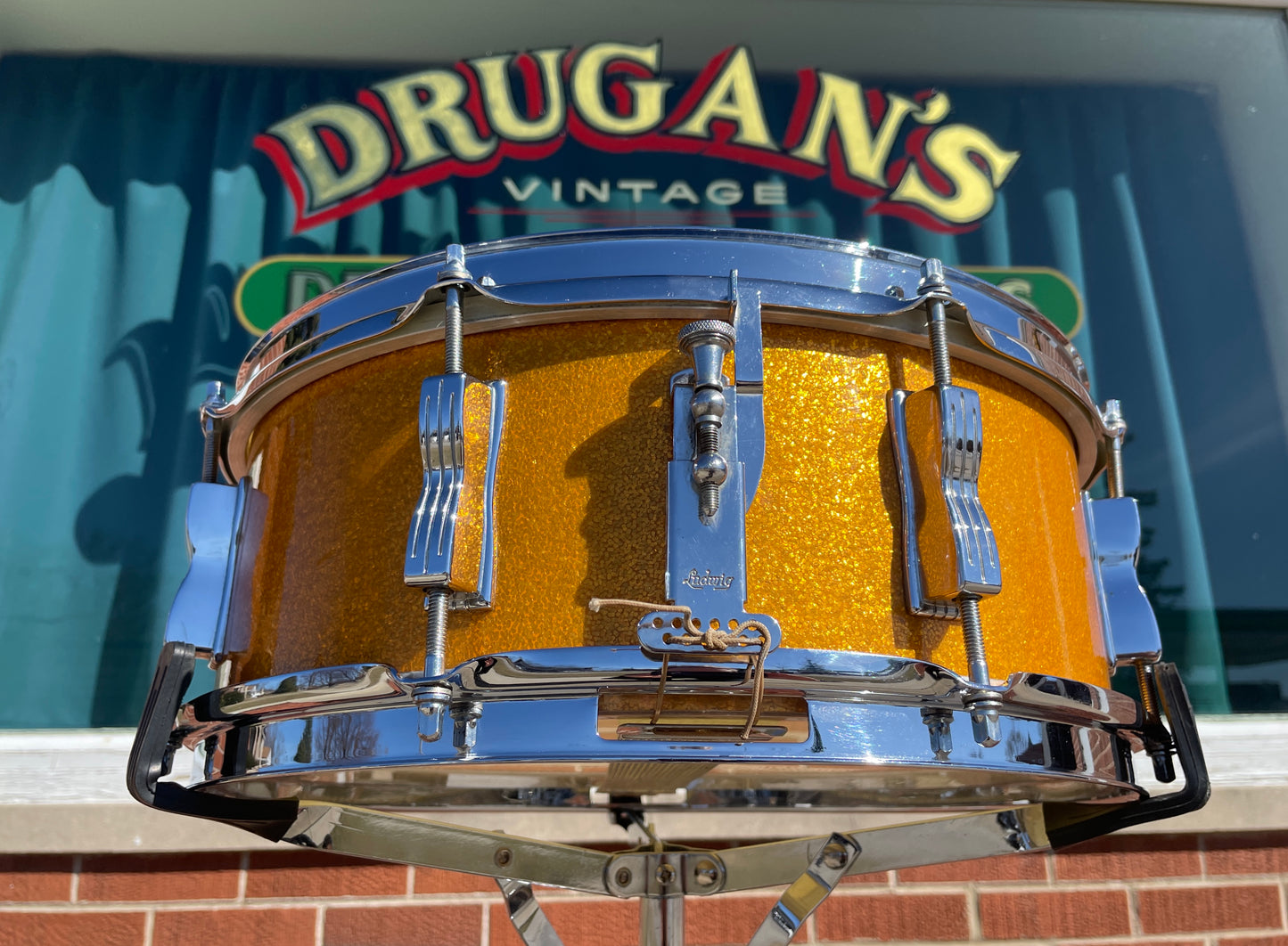 1965 Ludwig 5x14 Jazz Festival Snare Drum Gold Sparkle COB