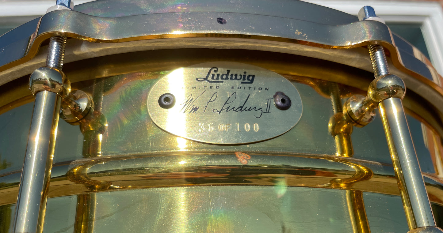 2000 Ludwig 5x14 Limited Edition Brass Millennium Snare Drum #36 of 100