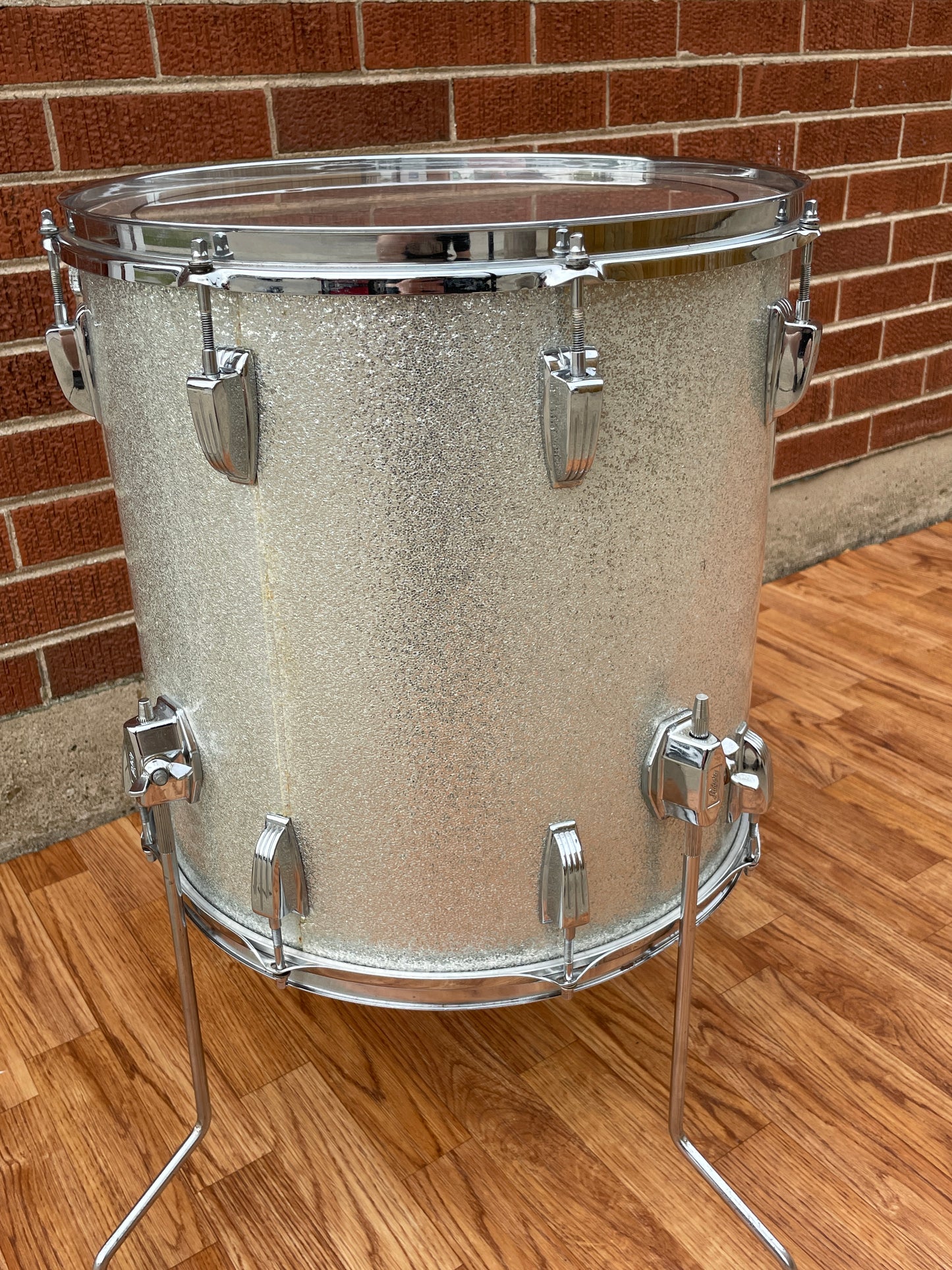 1970s Ludwig 16x16 Floor Tom Silver Sparkle