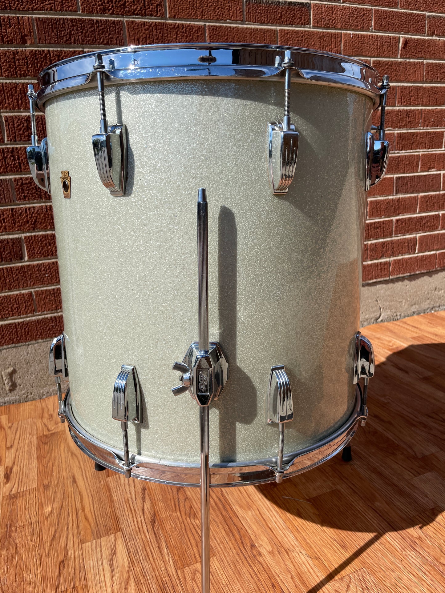 1965 Ludwig 16x16 Floor Tom Drum Silver Sparkle COB
