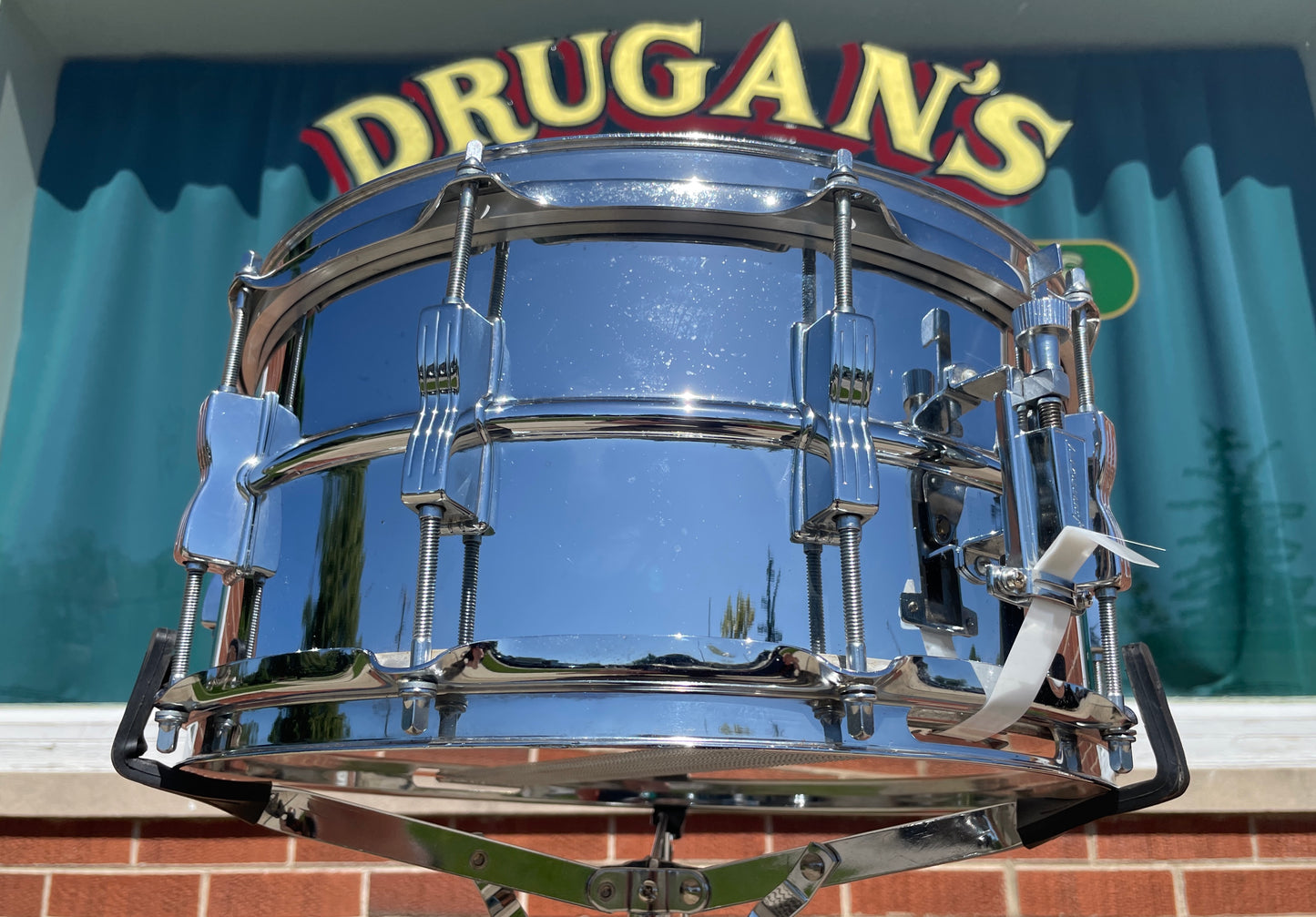 1980s Ludwig 6.5x14 LM402 Supraphonic Snare Drum Chicago Badge