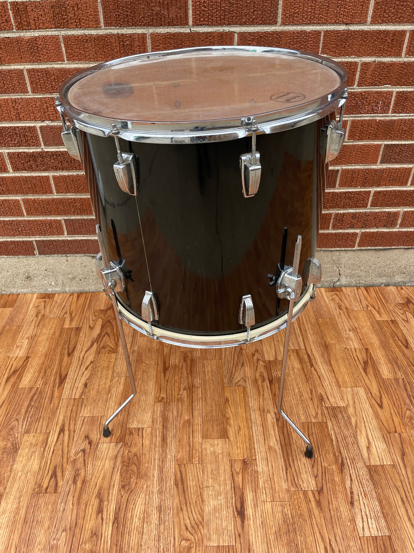 1970s Ludwig 16x18 Floor Tom Drum Black Cortex 6-Ply