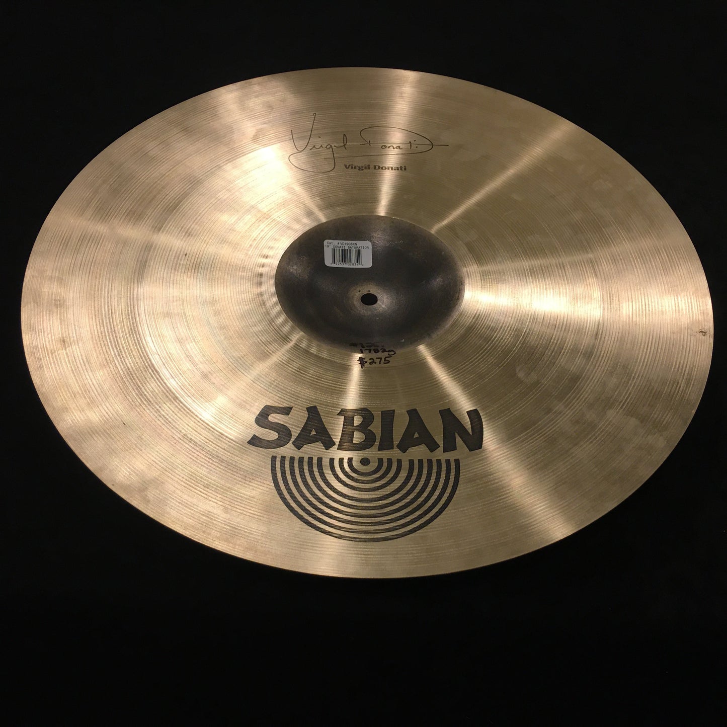 19" Sabian Virgil Donati Signature Saturation Crash Cymbal #127