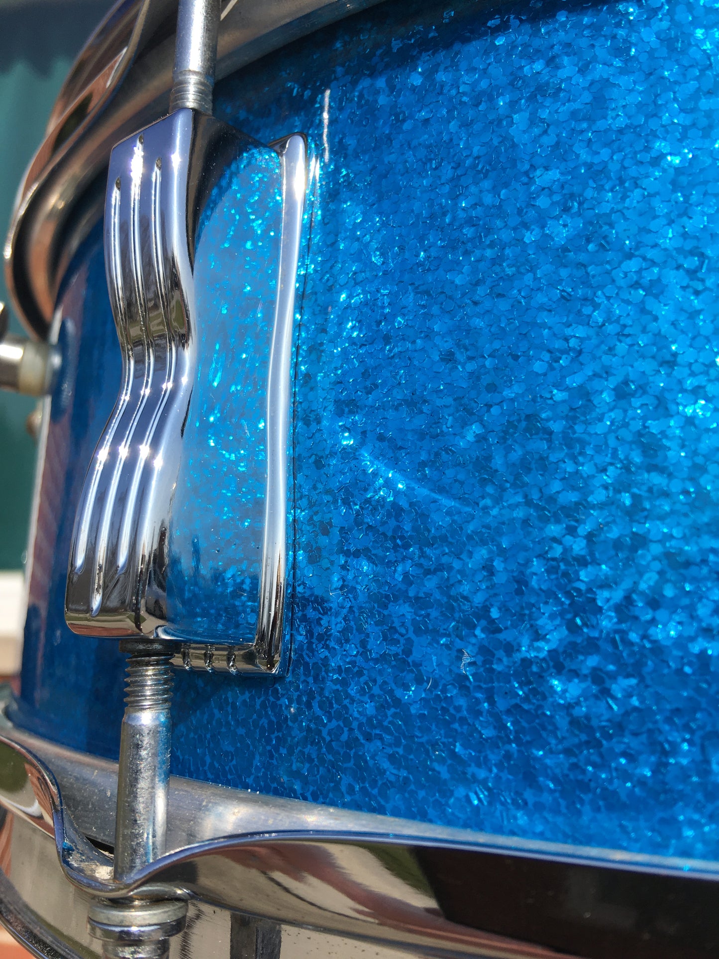 1971 Ludwig 5x14 Pioneer Snare Drum Blue Sparkle #2045