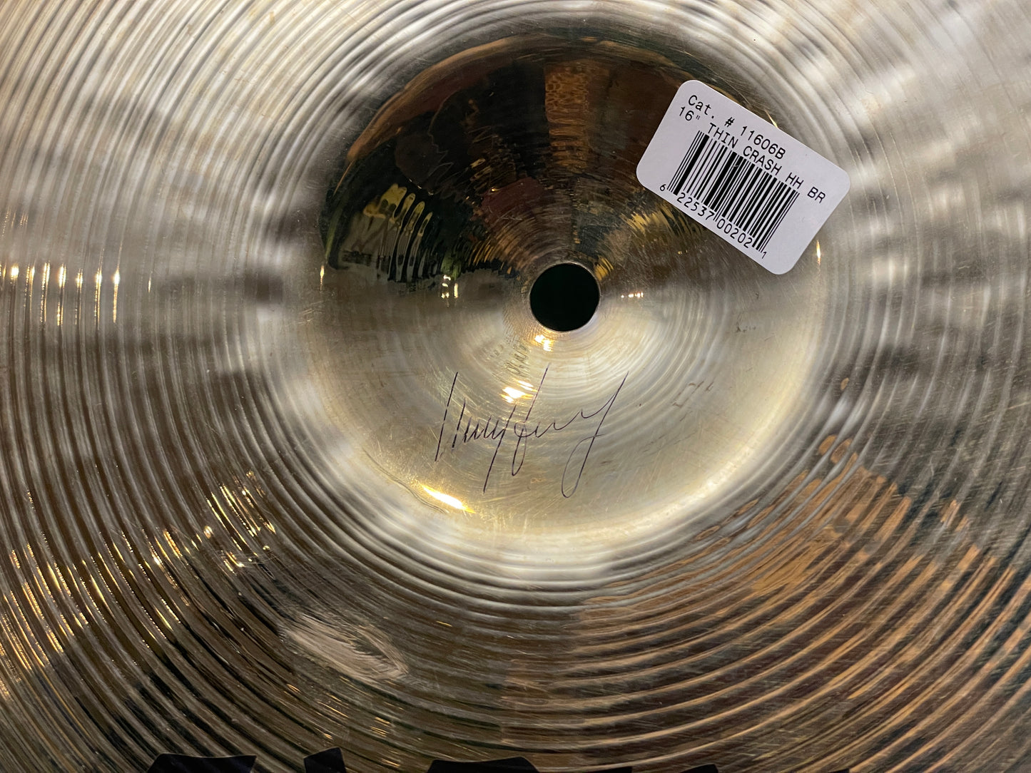 16" Sabian Hand Hammered HH Thin Crash Cymbal Brilliant 982g