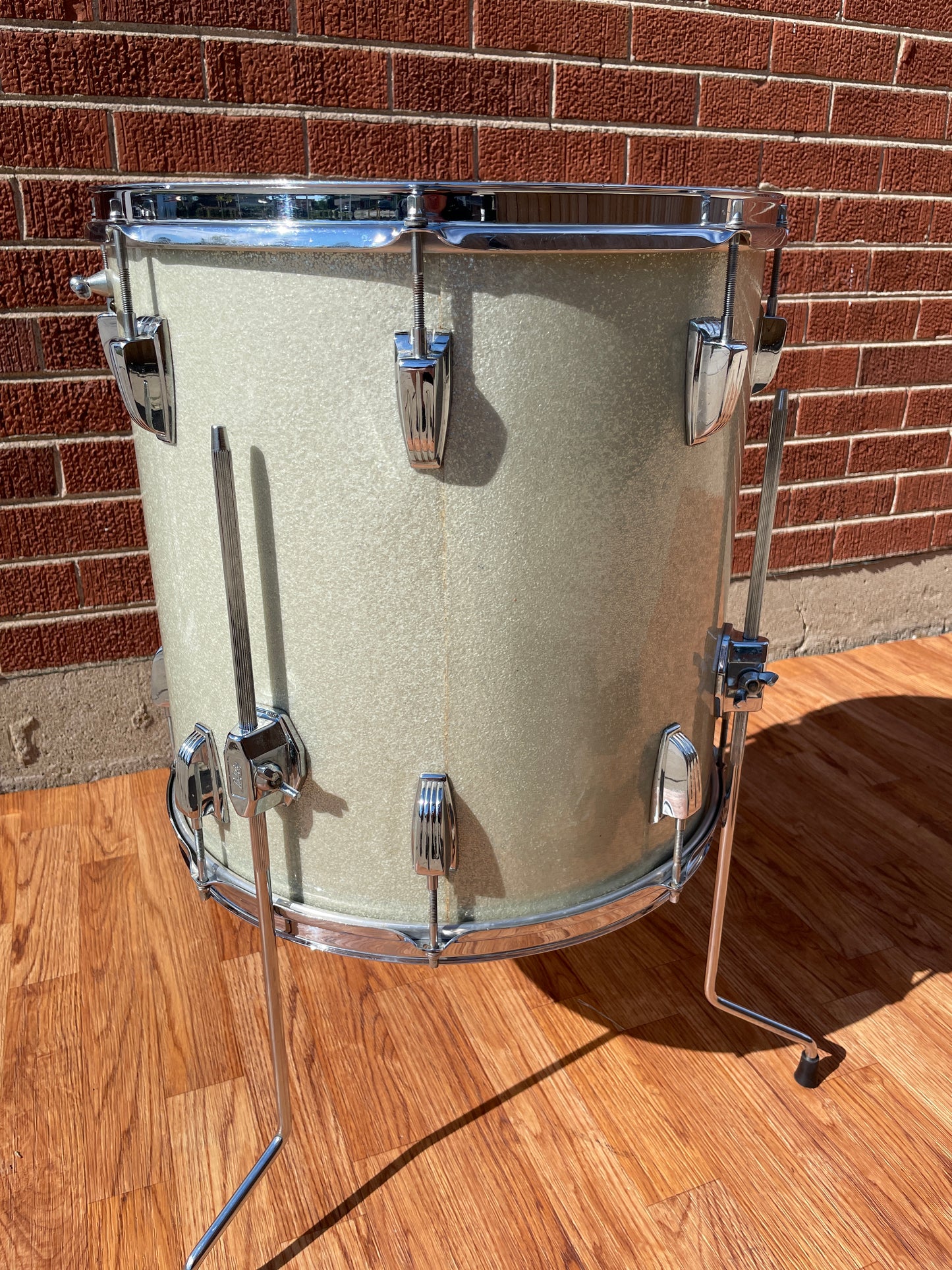 1965 Ludwig 16x16 Floor Tom Drum Silver Sparkle COB