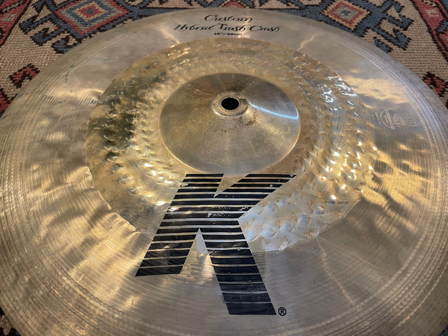 15" Zildjian K Custom Hybrid Trash Crash Cymbal 940g