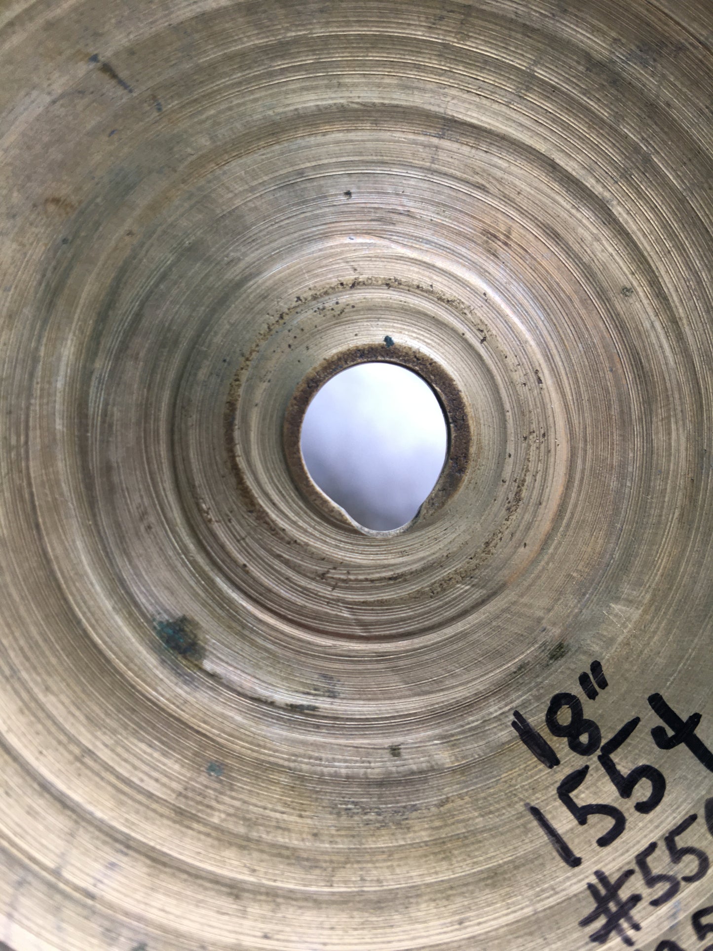 18" Zildjian A 1950s Large Stamp Crash Ride Cymbal w/ Rivets 1554g #556 *Sound File*