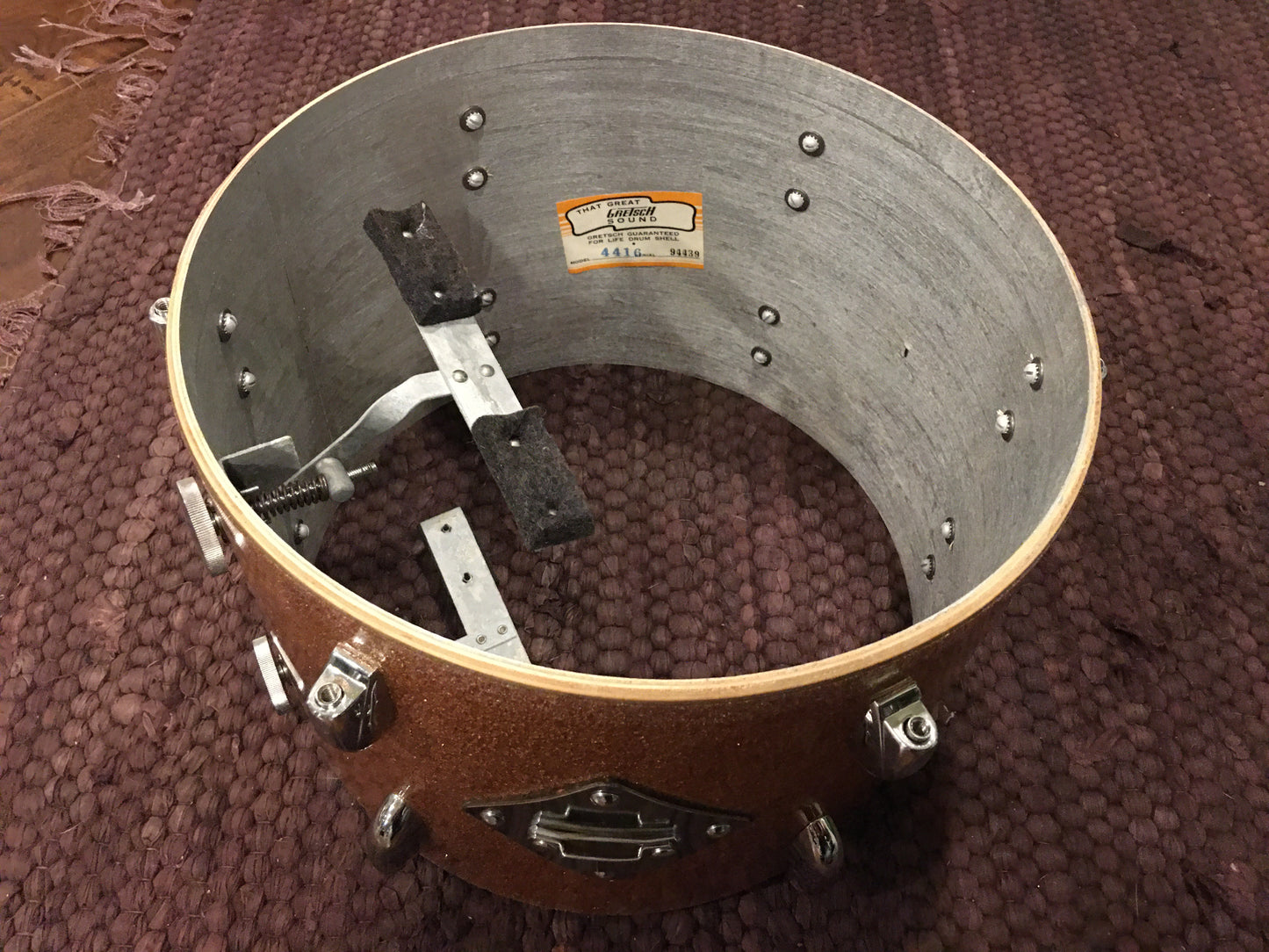 1960s Gretsch Round Badge 9x13 Name Band Champagne Sparkle Tom Drum