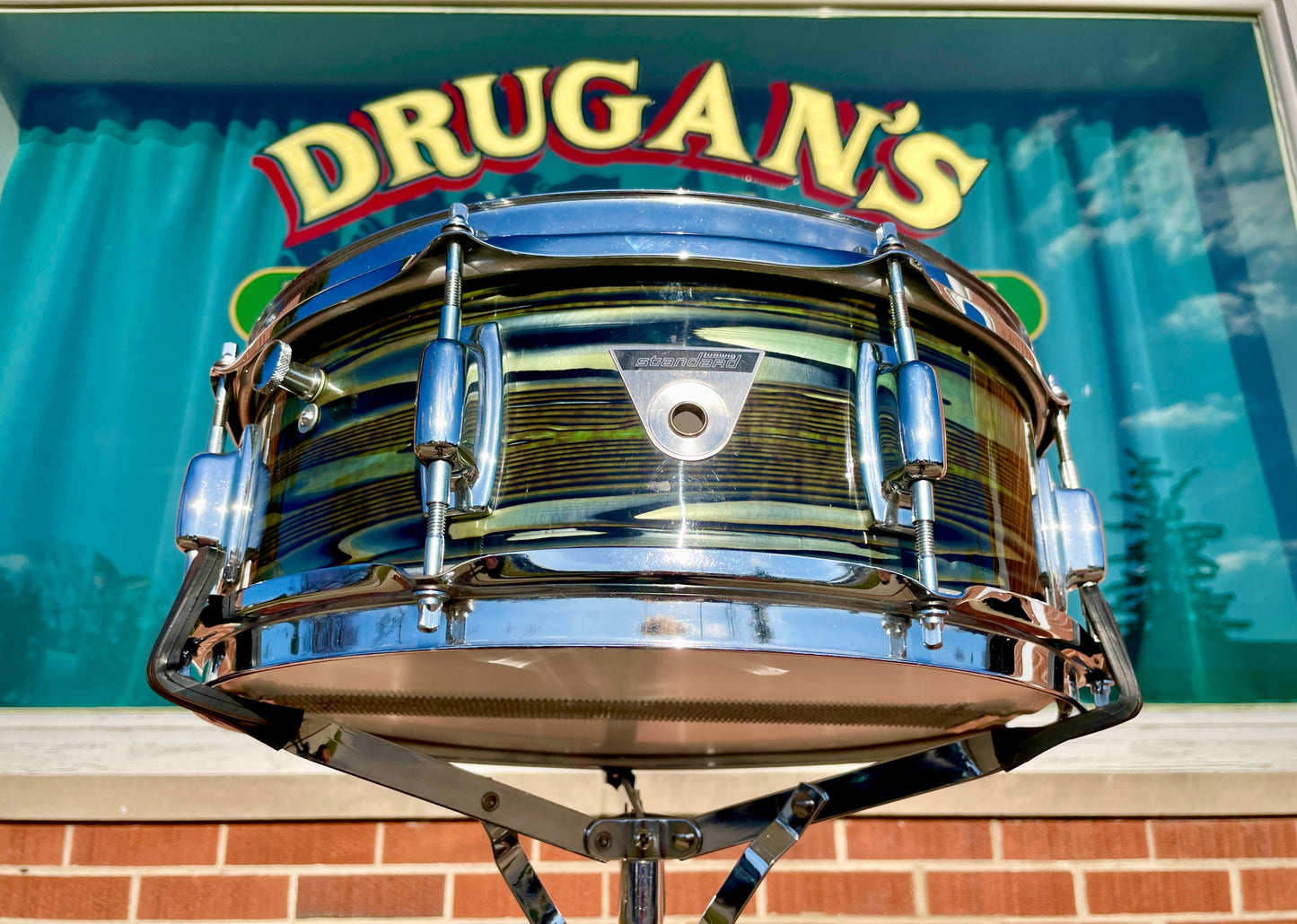 Vintage Ludwig Standard 5x14 Snare Drum Avocado Strata