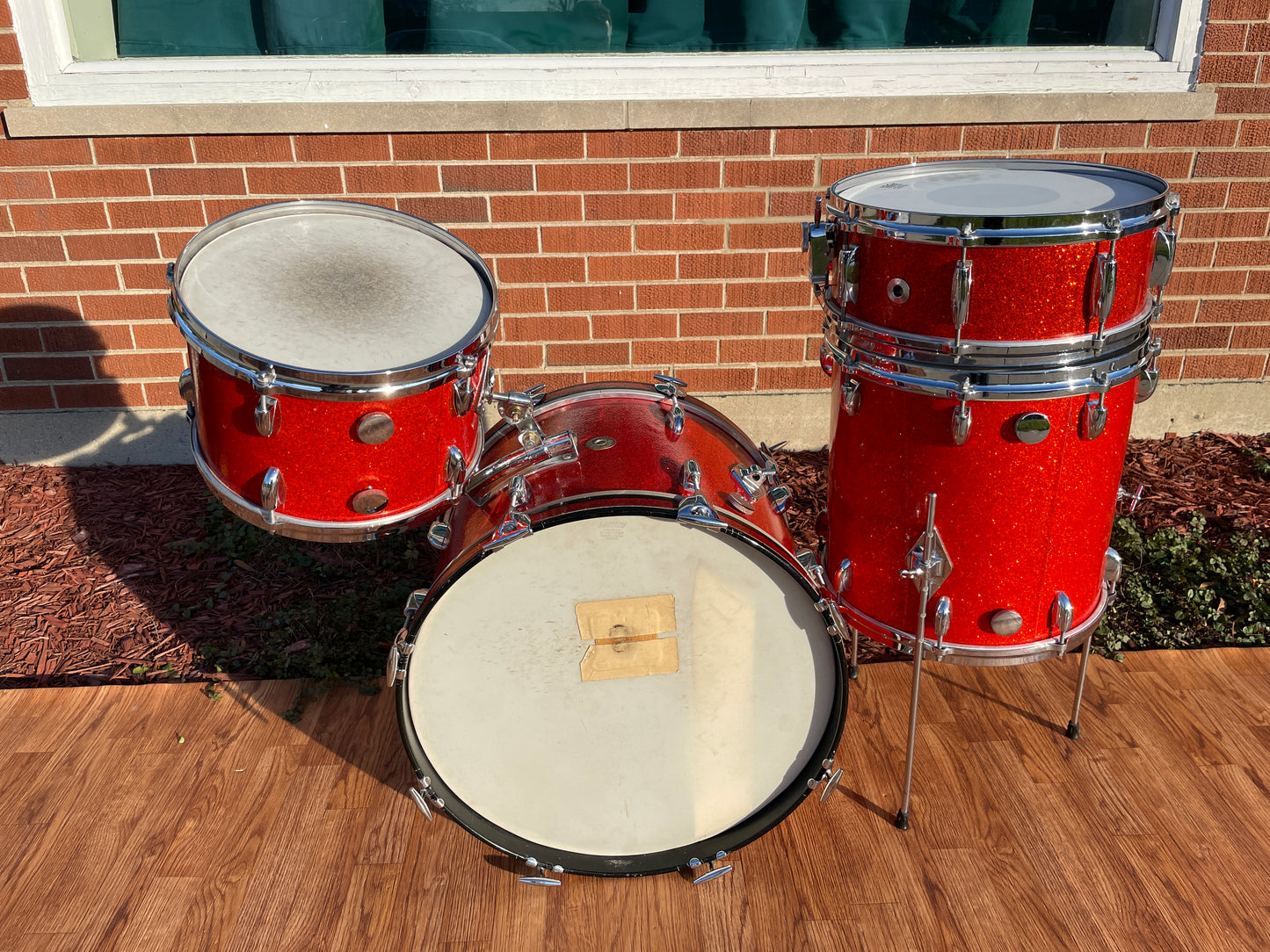1960s Gretsch Progressive Jazz Drum Set Tangerine Sparkle