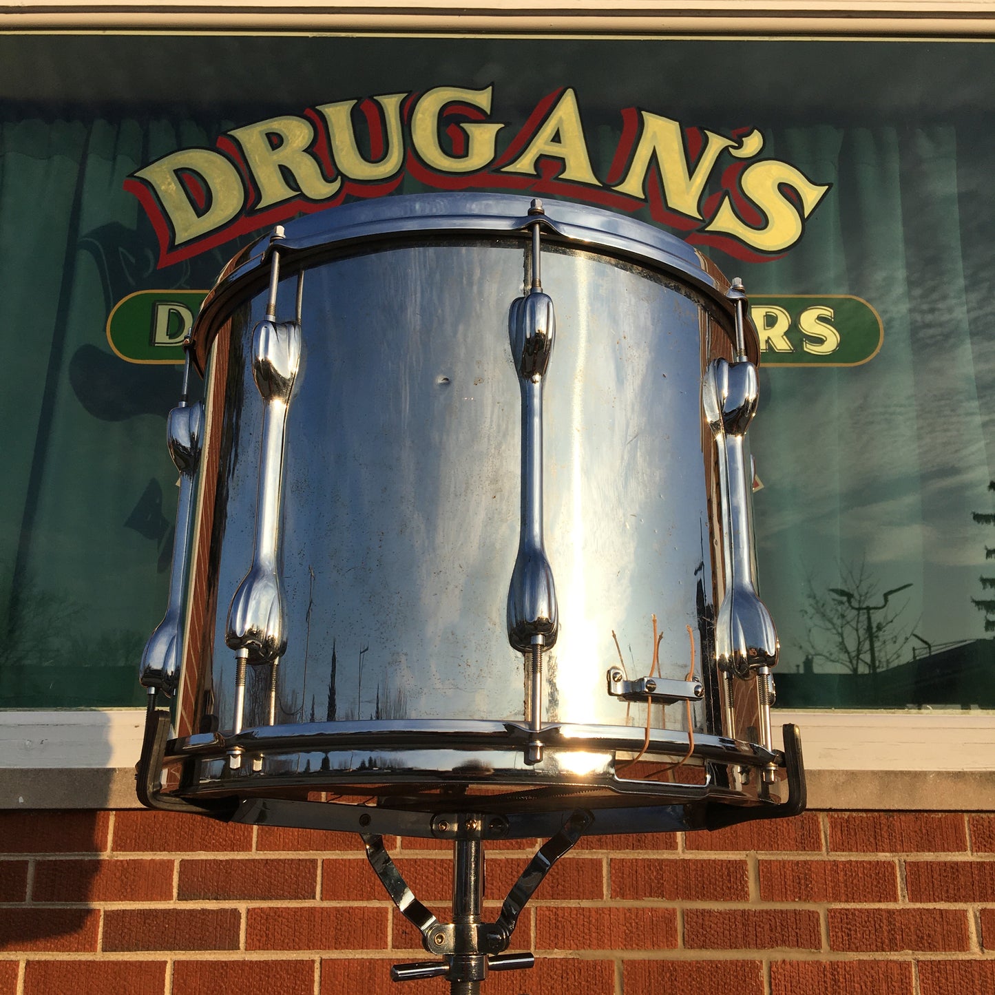 Slingerland 12x15 3-Ply Marching Snare Drum Chrome Over Wood Zoomatic