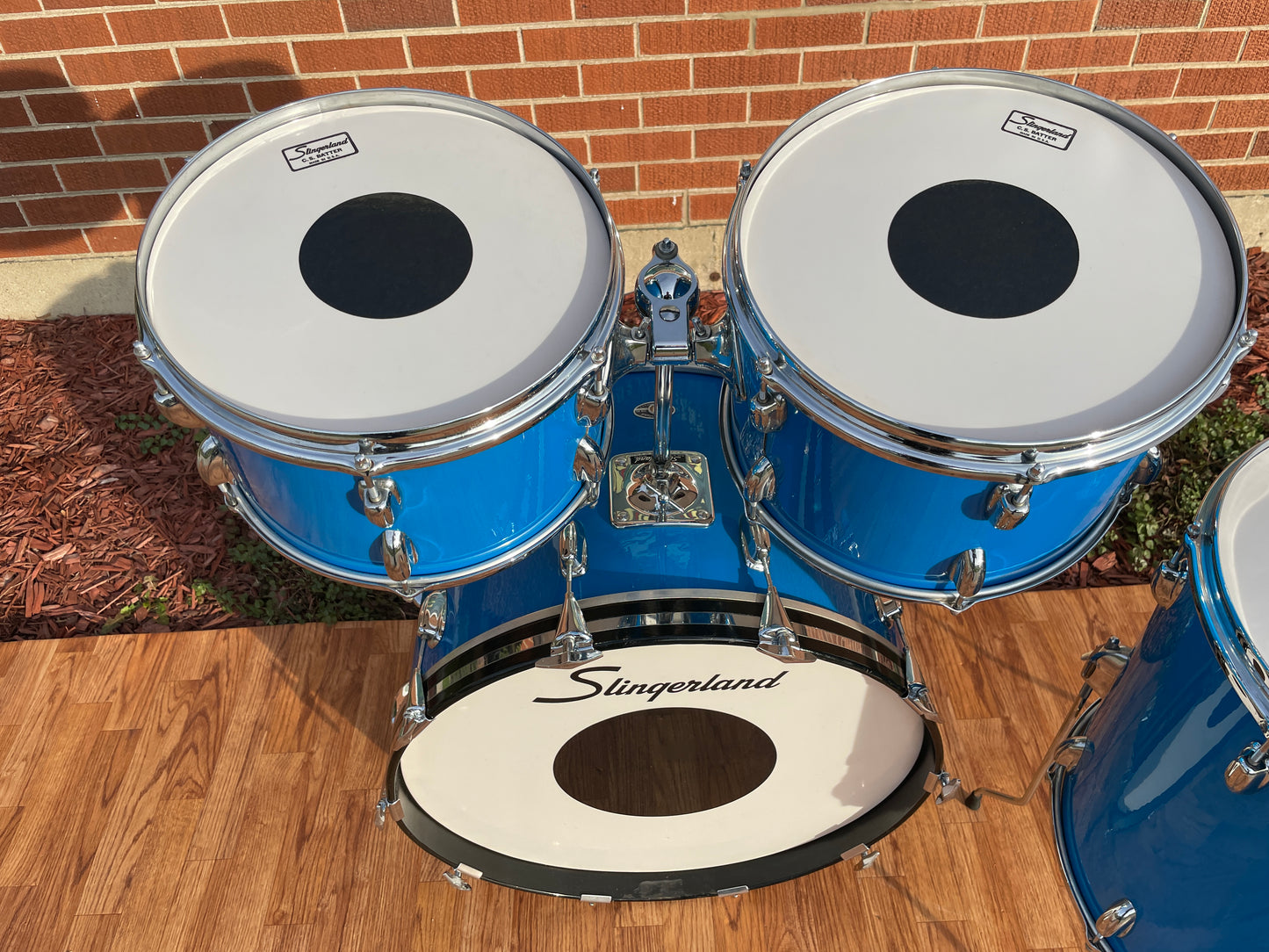 1970s Slingerland Modern Solo Outfit No. 2R Drum Set Blue Gloss