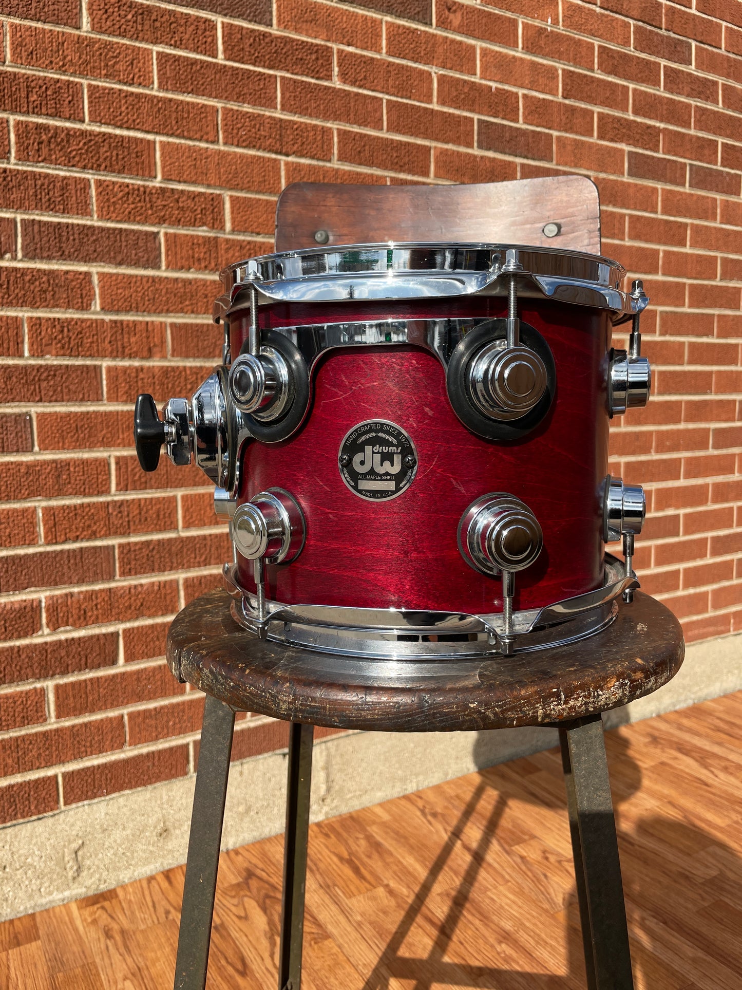 DW 8x10 Tom Single Drum Cherry Satin Oil Drum Workshop