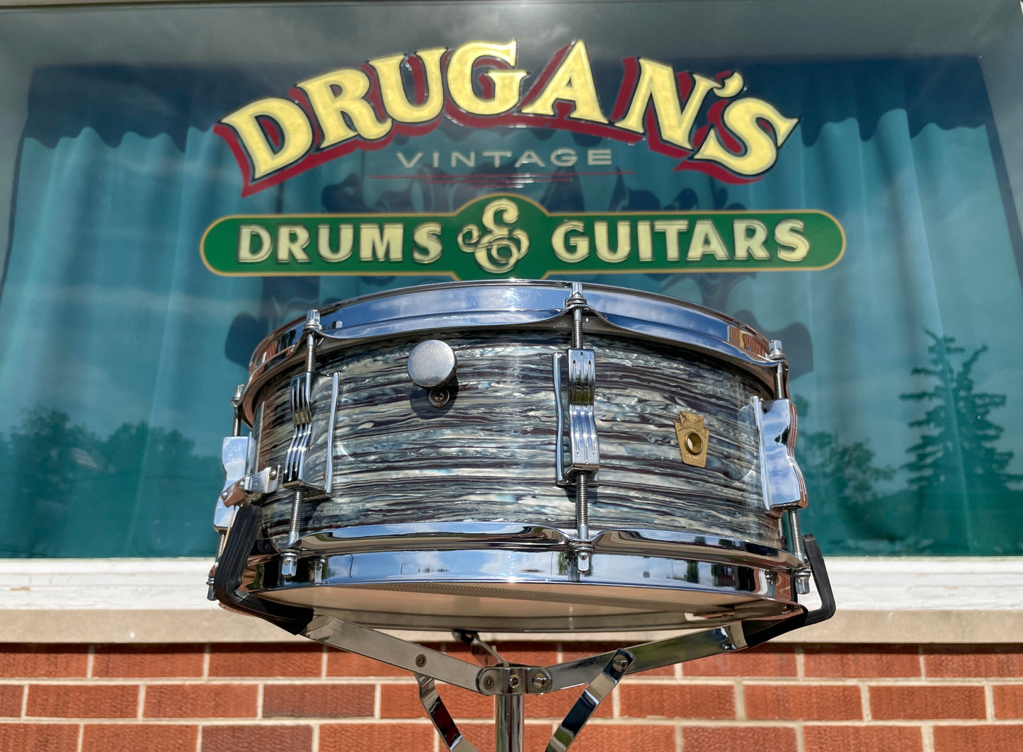 1968 Ludwig 5x14 Super Classic Snare Drum Oyster Blue Pearl