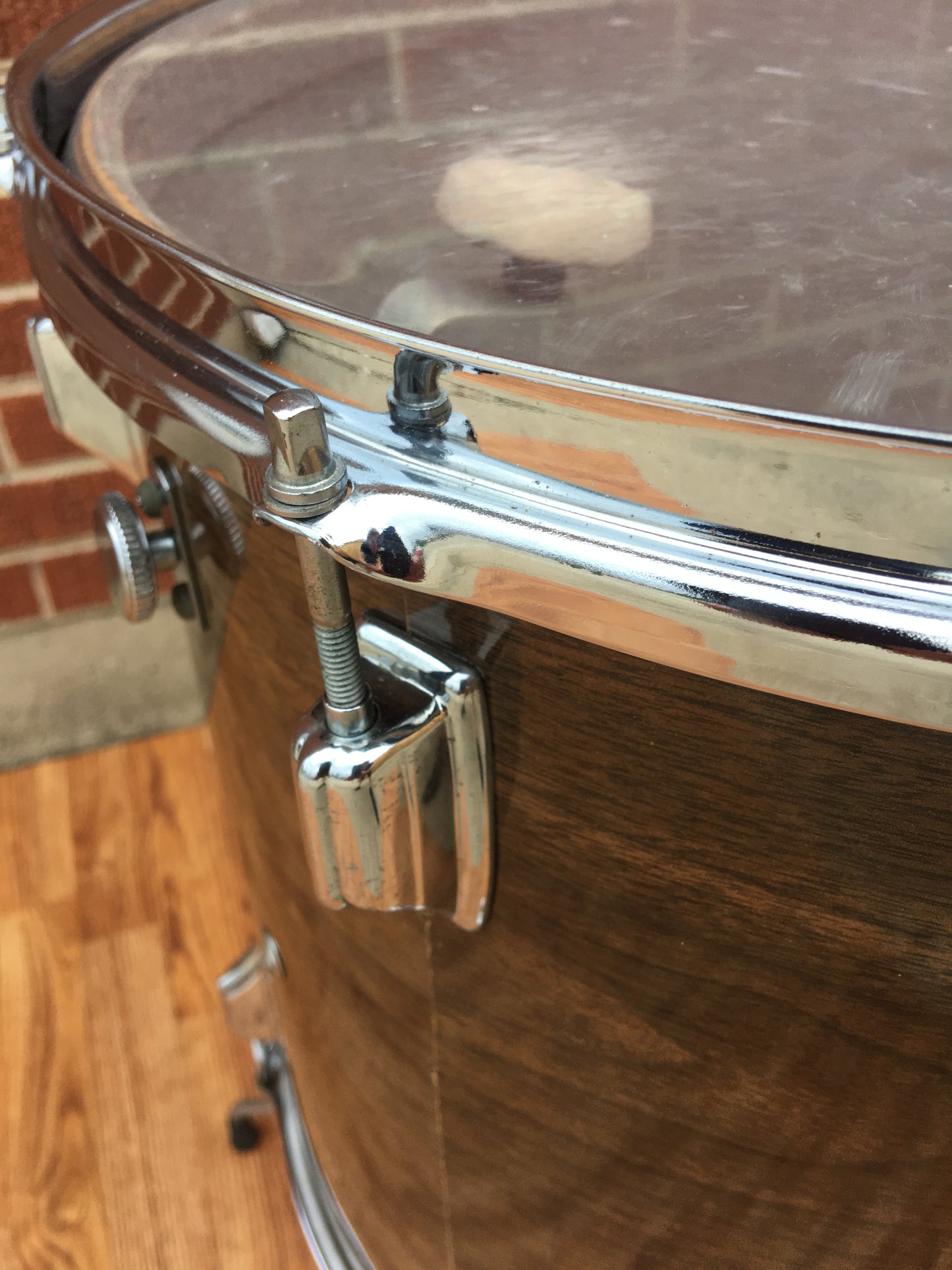 1970s Rogers 16X16 New Mahogany Swivomatic Floor Tom Drum
