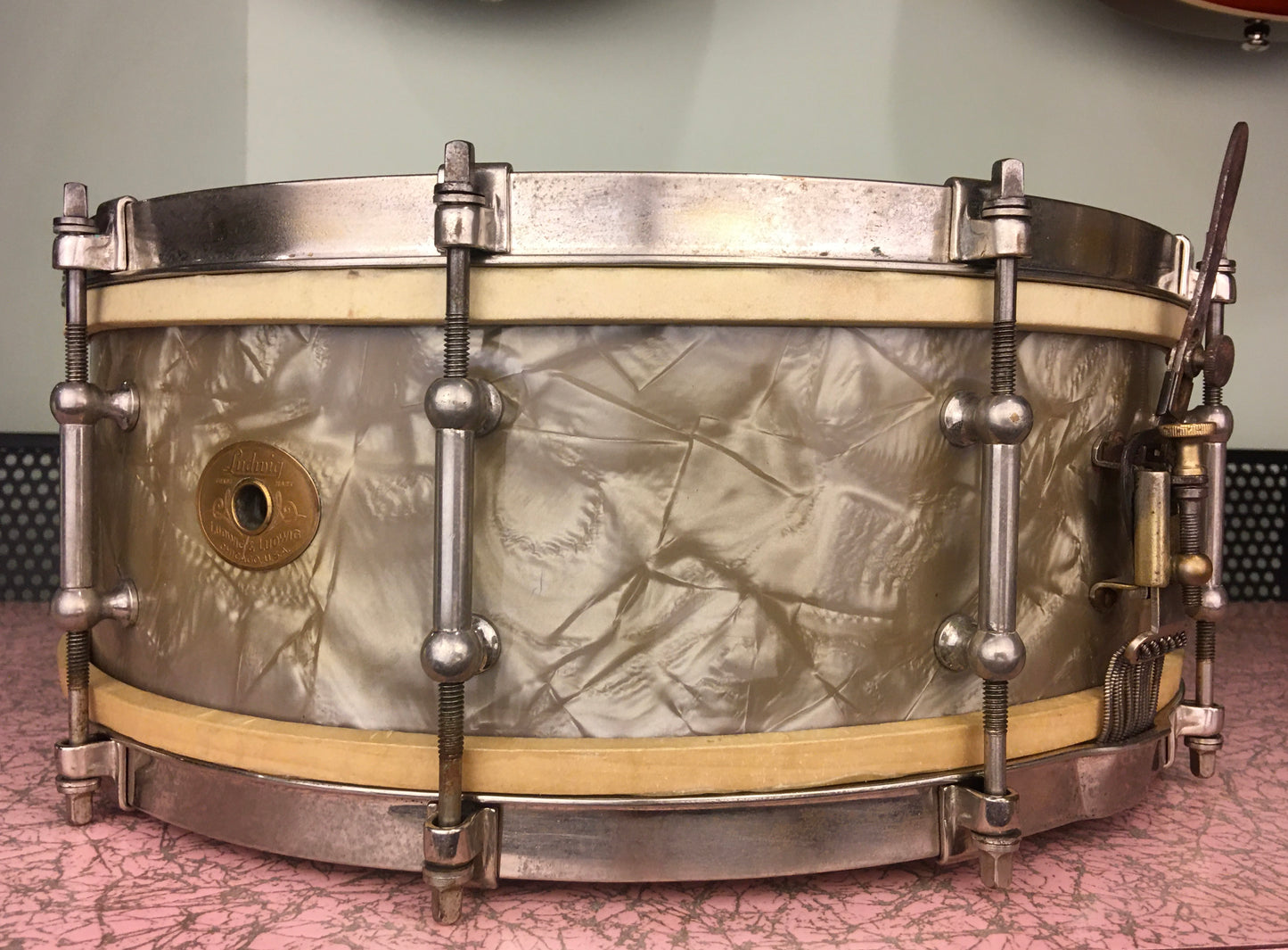 1935 Ludwig Standard 5x14 Lavender Pearl Snare Drum