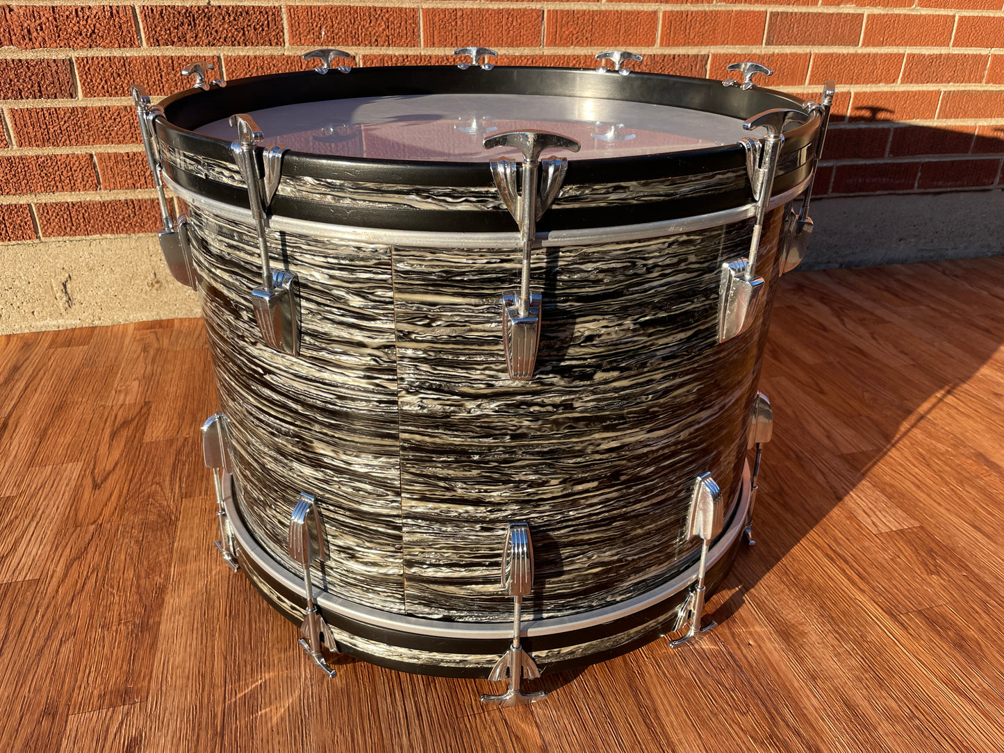 1960 Ludwig 14x22 Virgin Bass Drum Oyster Black Pearl