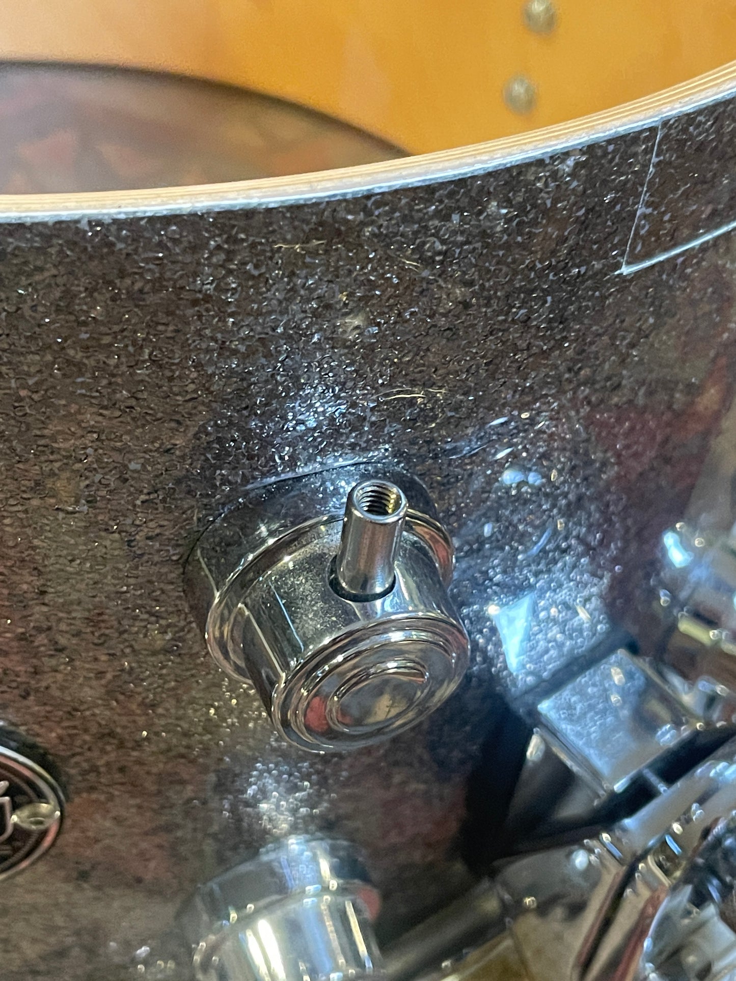 DW 8x14 Performance Series Snare Drum Pewter Glass Glitter Drum Workshop