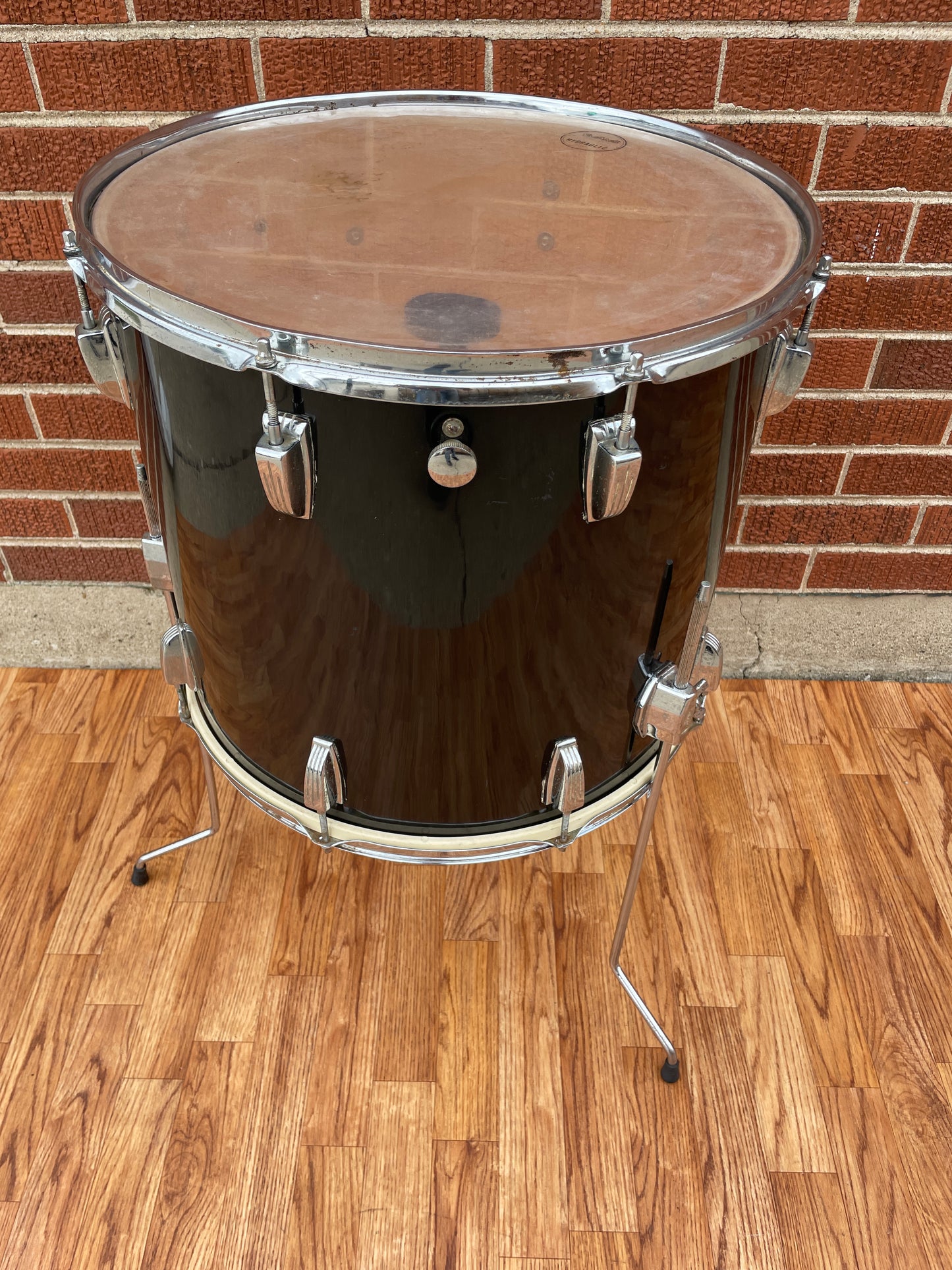 1970s Ludwig 16x18 Floor Tom Drum Black Cortex 6-Ply