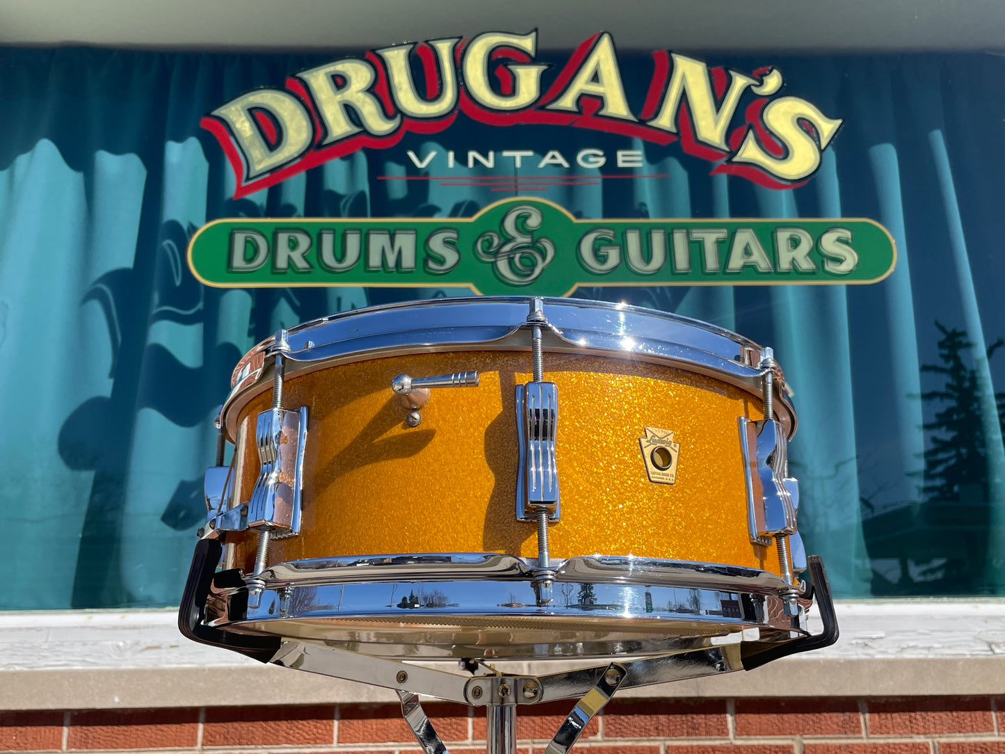 1965 Ludwig 5x14 Jazz Festival Snare Drum Gold Sparkle COB