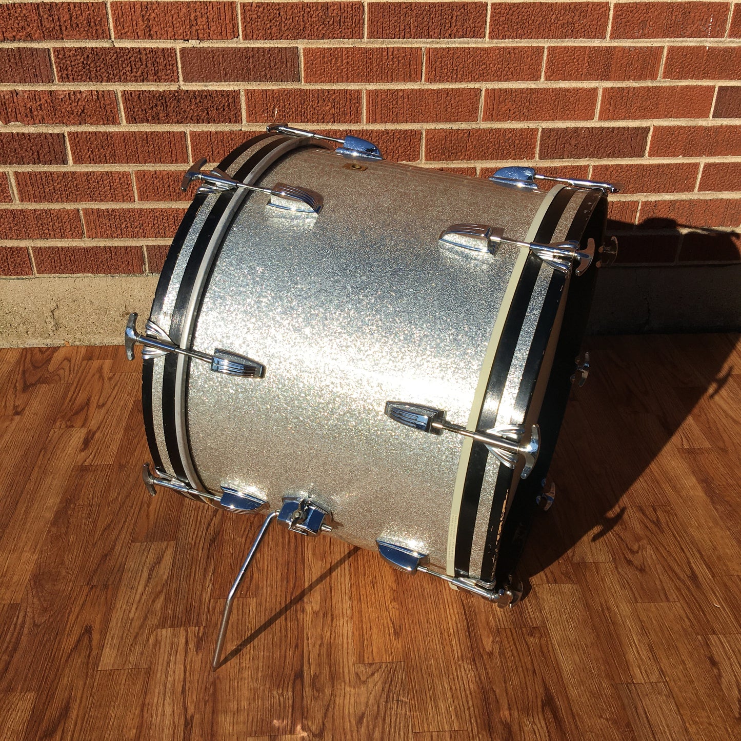 1968 Ludwig 14x20 Virgin Bass Drum Silver Sparkle