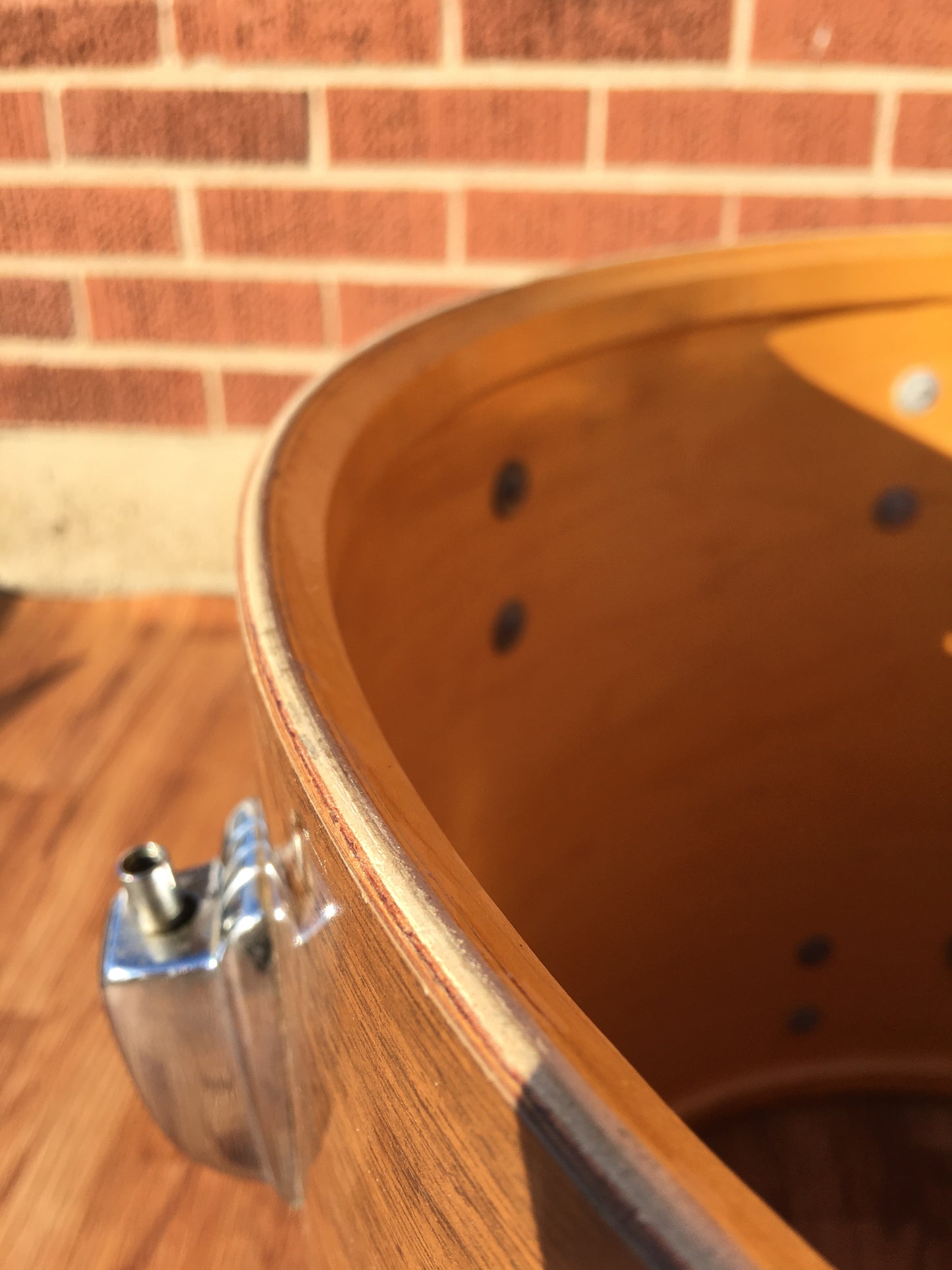 1970s Ludwig 16x18 3 Ply Single Floor Tom Drum Walnut Cortex