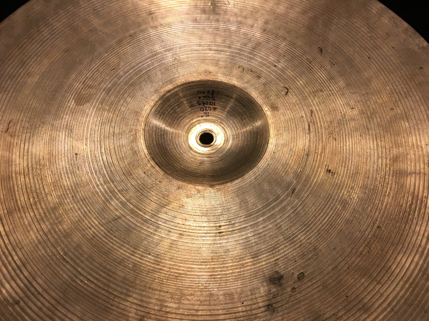 16" Zildjian A 1947-53 Trans Stamp Crash or Hi-Hat Cymbal 1014g #630
