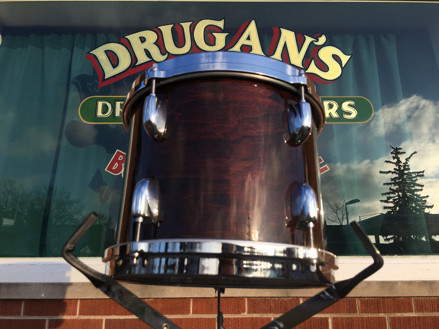 1982 Gretsch Square Badge 8x10 Virgin Tom Drum - Walnut Lacquer