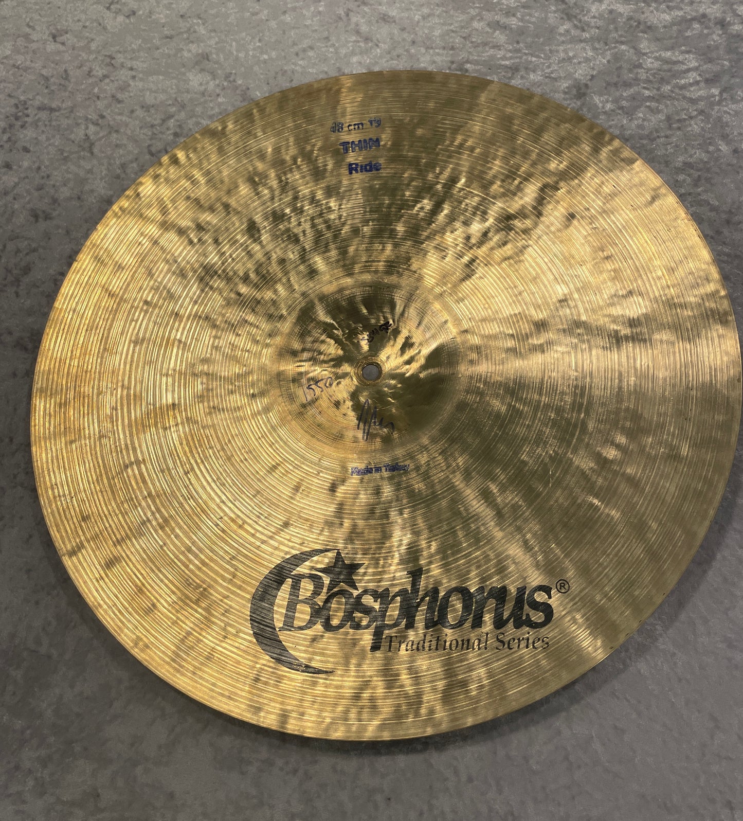19" Bosphorus Traditional Series Thin Ride Cymbal 1554g
