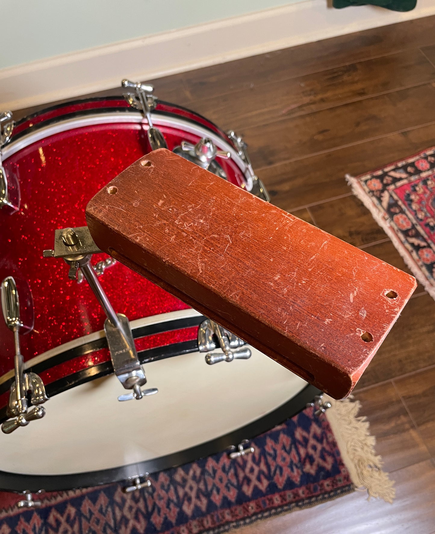 1960s Rogers Wood Block & Bass Drum Hoop Mount Holder