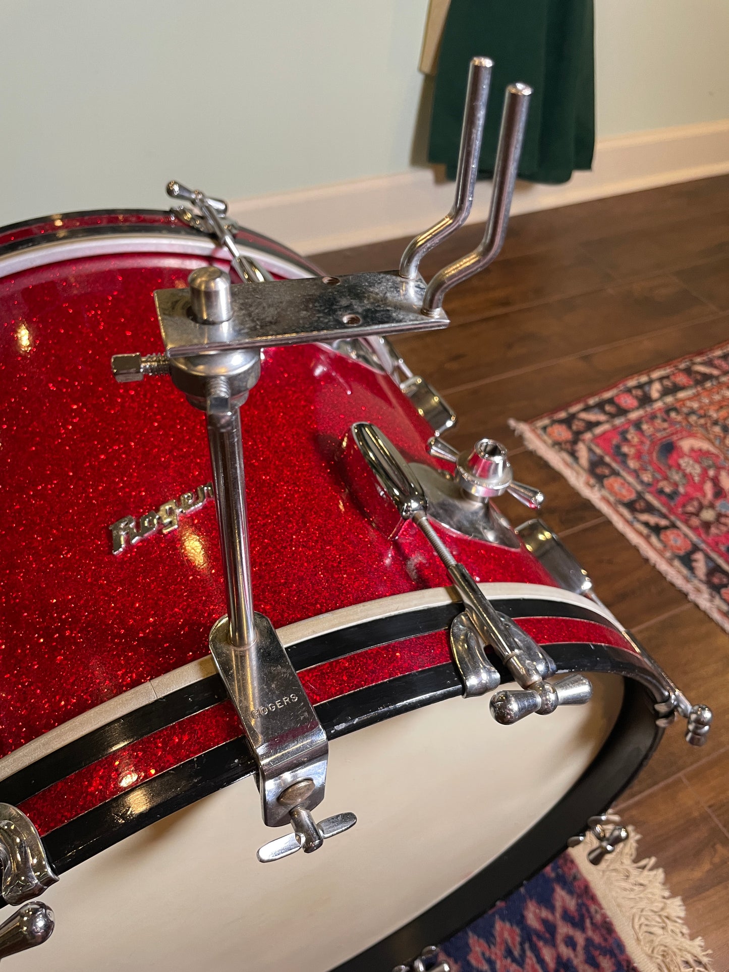 1960s Rogers Wood Block & Bass Drum Hoop Mount Holder