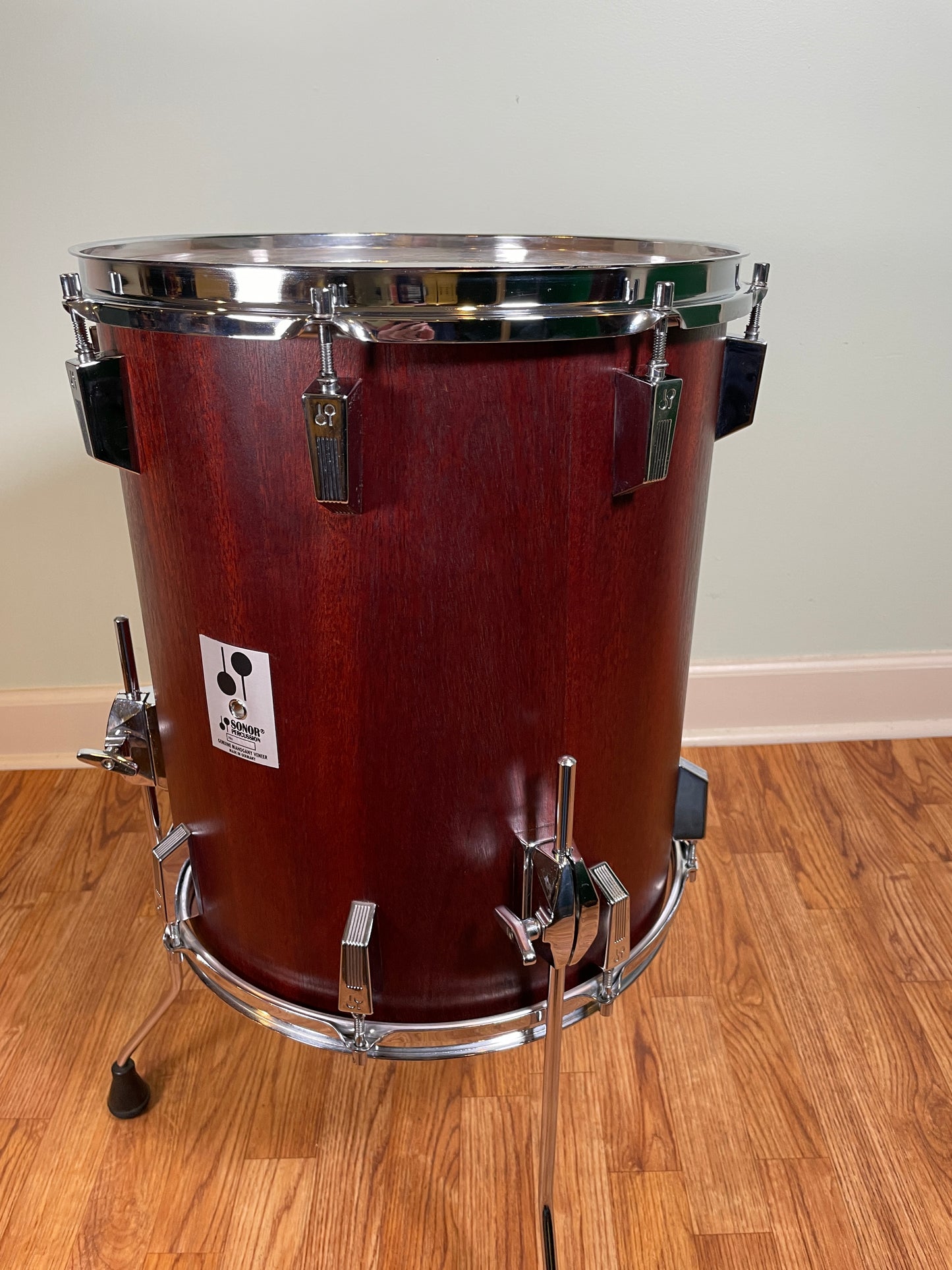 Vintage Sonor Phonic Plus 15x17 Tom Drum Red Mahogany