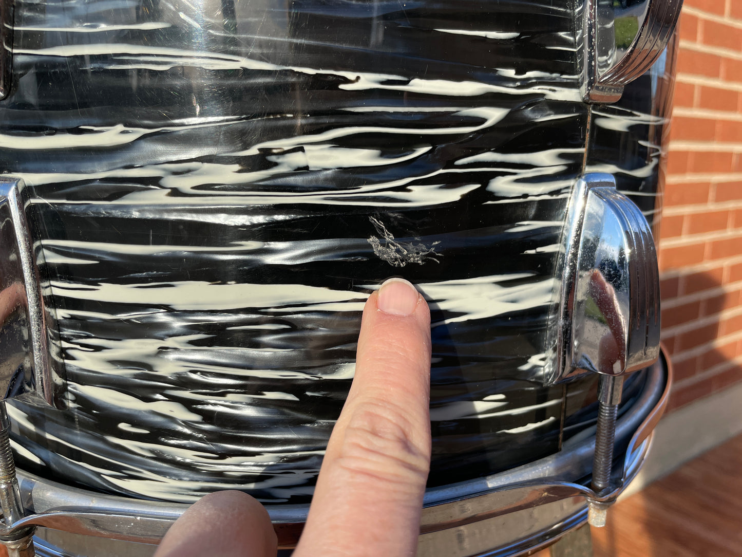 1969-1970 Ludwig 9x13 Tom Drum Single Oyster Black Pearl 1970s