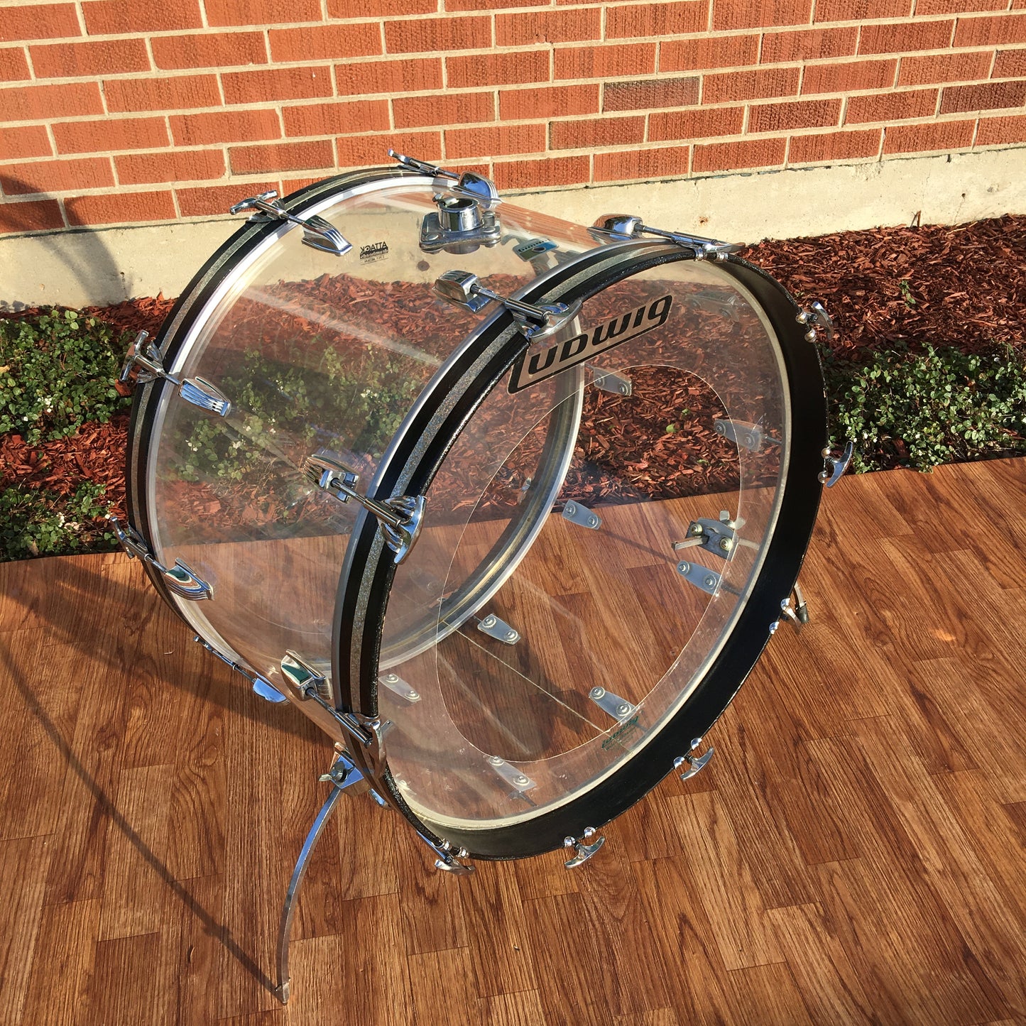 1970s Ludwig 14x24 Clear Vistalite Bass Drum, Great Condition!