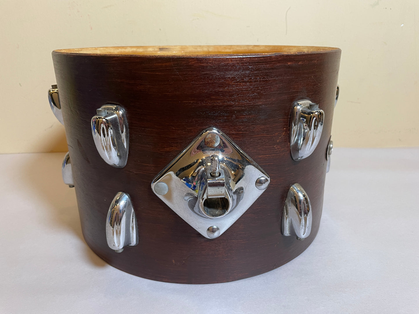 1970s Slingerland 8x12 Tom Drum Shell Brown Stain