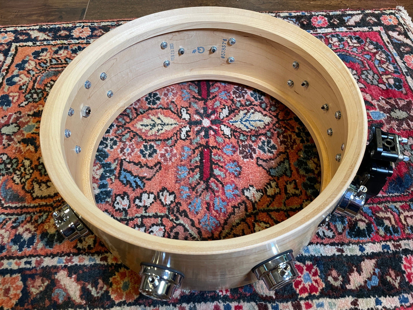 2003 DW Craviotto 5x14 Solid Shell Satin Natural Maple Snare Drum Workshop