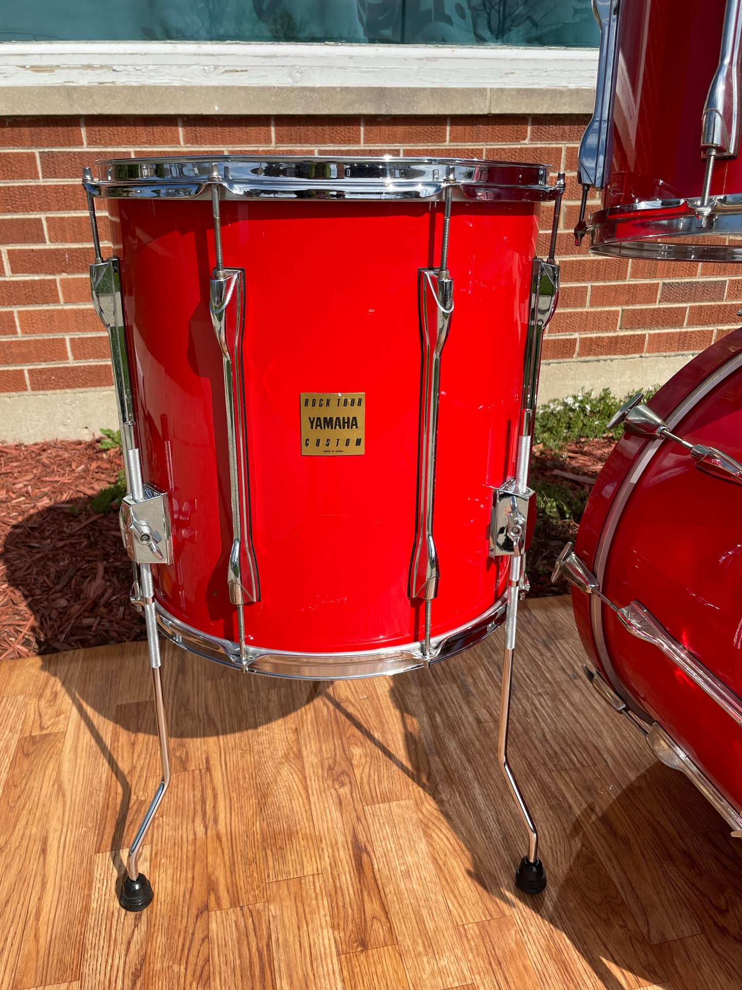Vintage 1980s Yamaha Rock Tour Custom 5pc Drum Set Hot Red