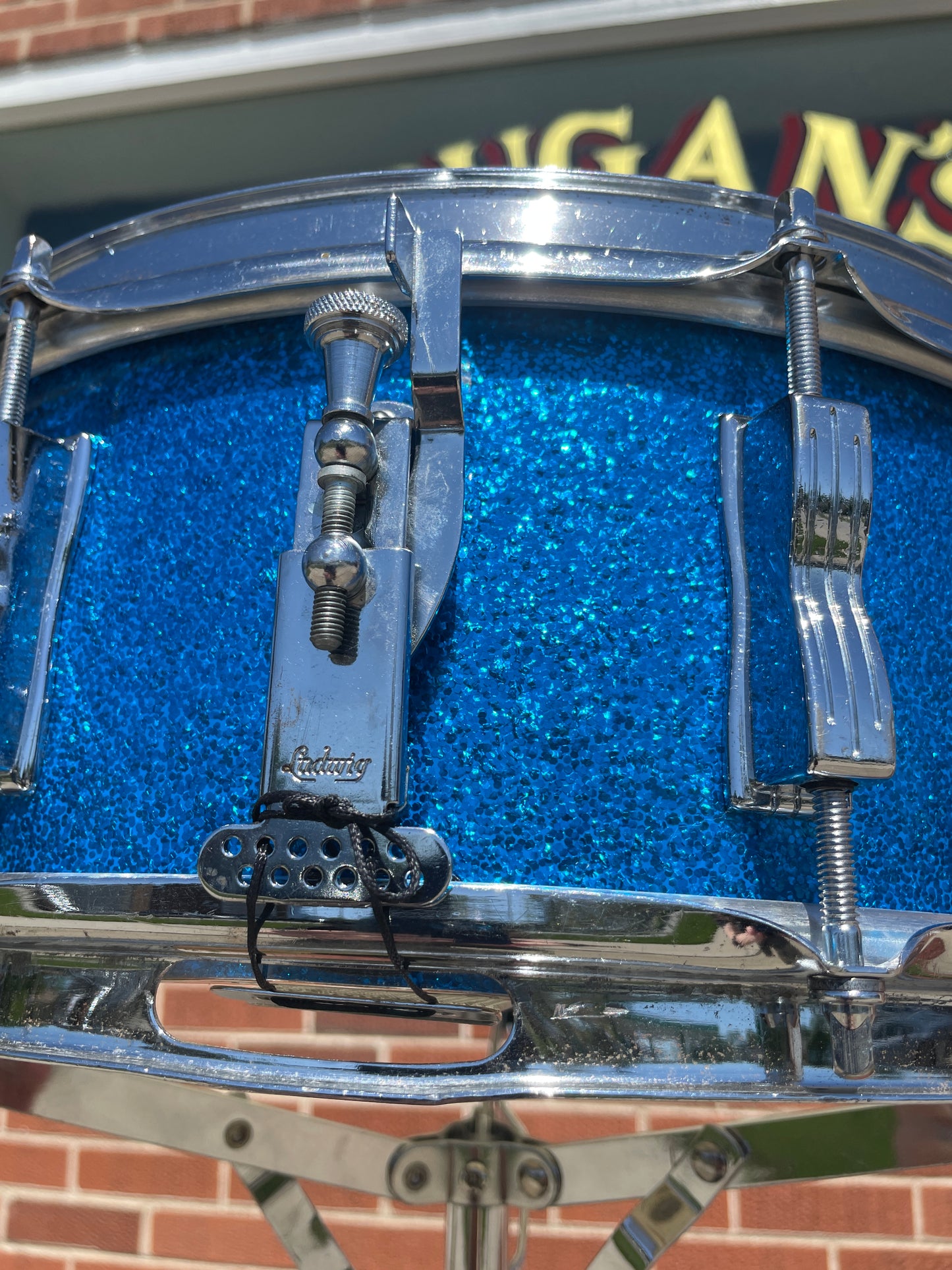 1966 Ludwig 5x14 Jazz Festival Snare Drum Blue Sparkle