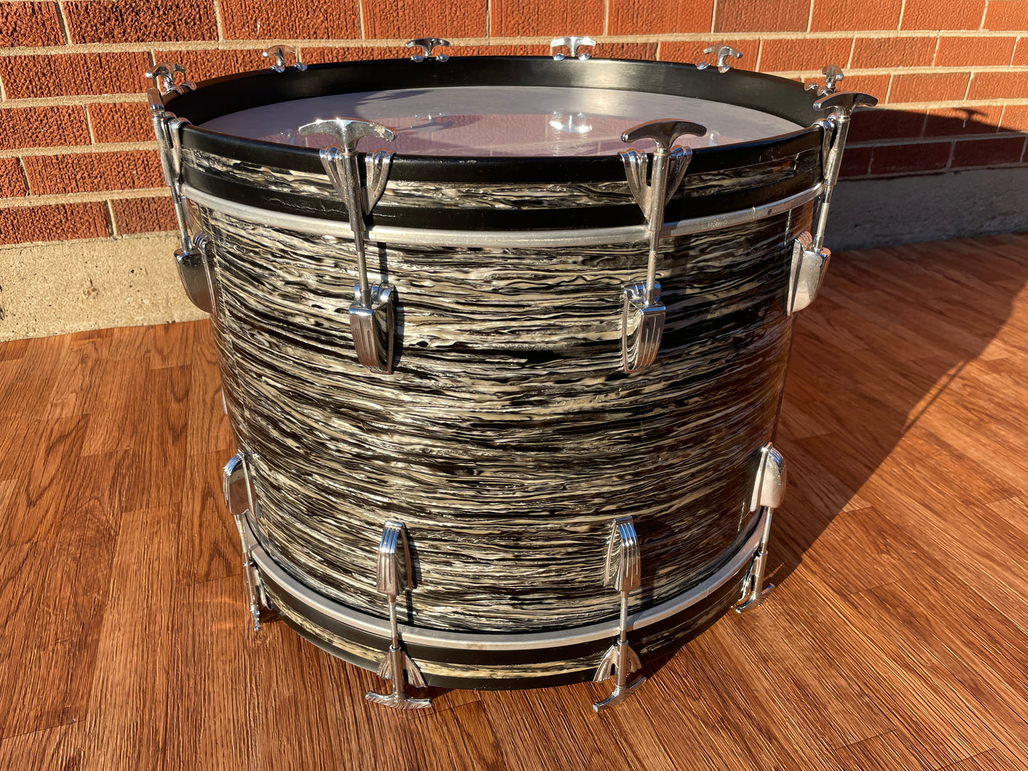 1960 Ludwig 14x22 Virgin Bass Drum Oyster Black Pearl