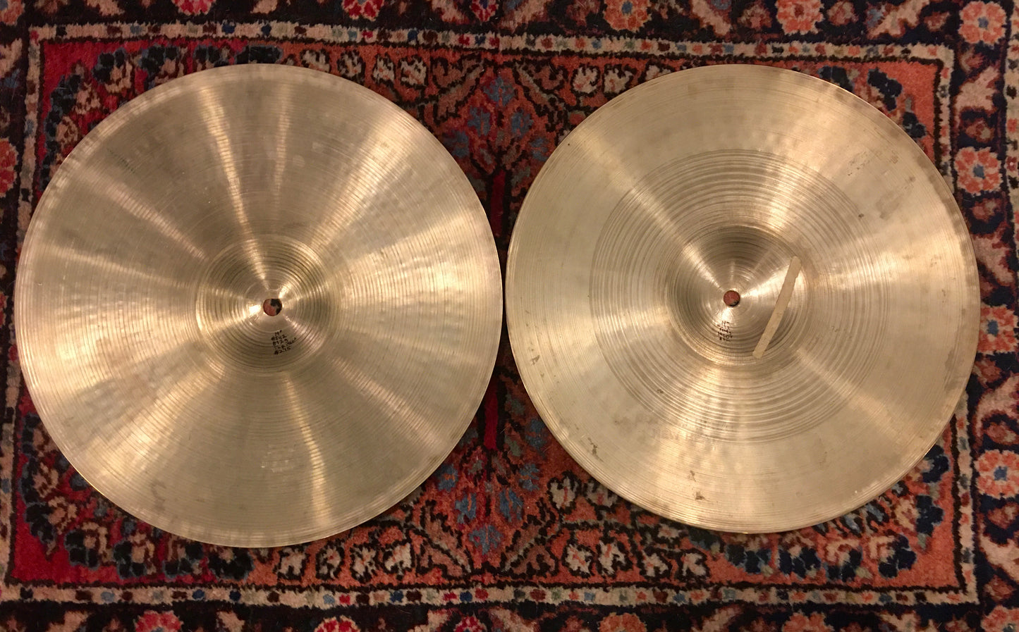 1960s Zildjian A New Beat Hi Hat Cymbals 872/1414g #592