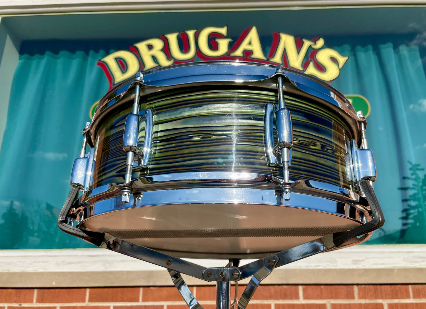 Vintage Ludwig Standard 5x14 Snare Drum Avocado Strata