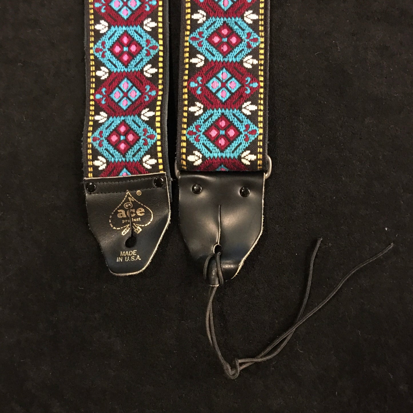 Vintage Ace Purple/Blue Diamond Guitar Strap Hippie Bobby Lee Style