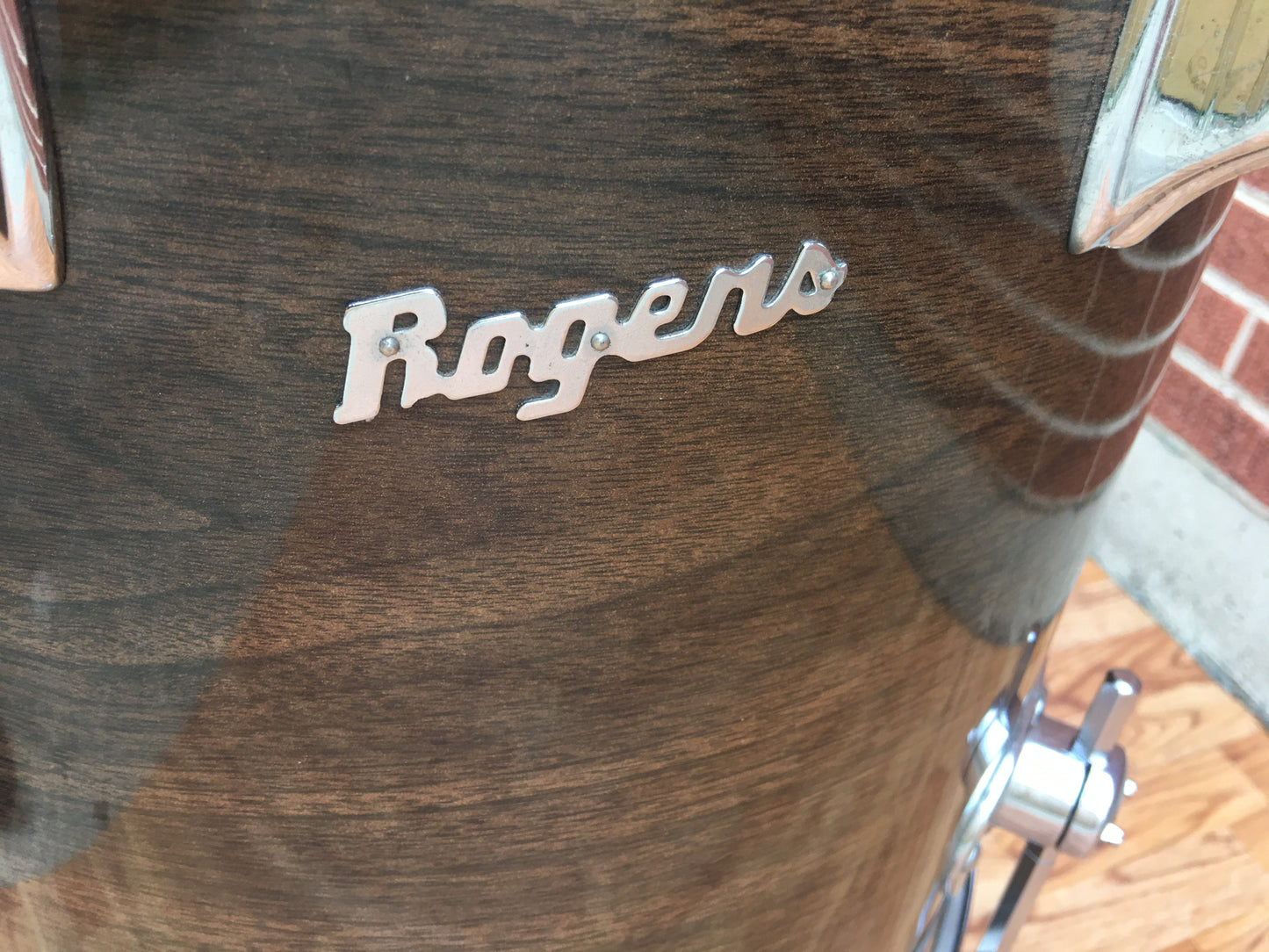 1970s Rogers 16X16 New Mahogany Swivomatic Floor Tom Drum
