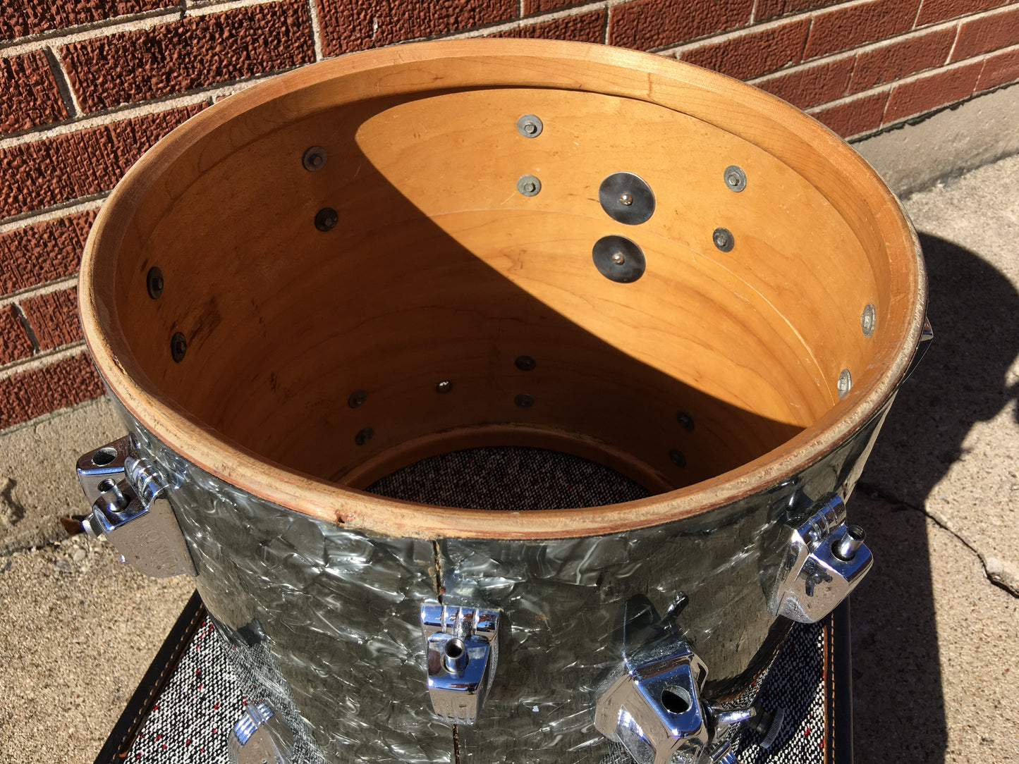 1971 Ludwig 14x14 Floor Tom drum - Black Diamond Pearl
