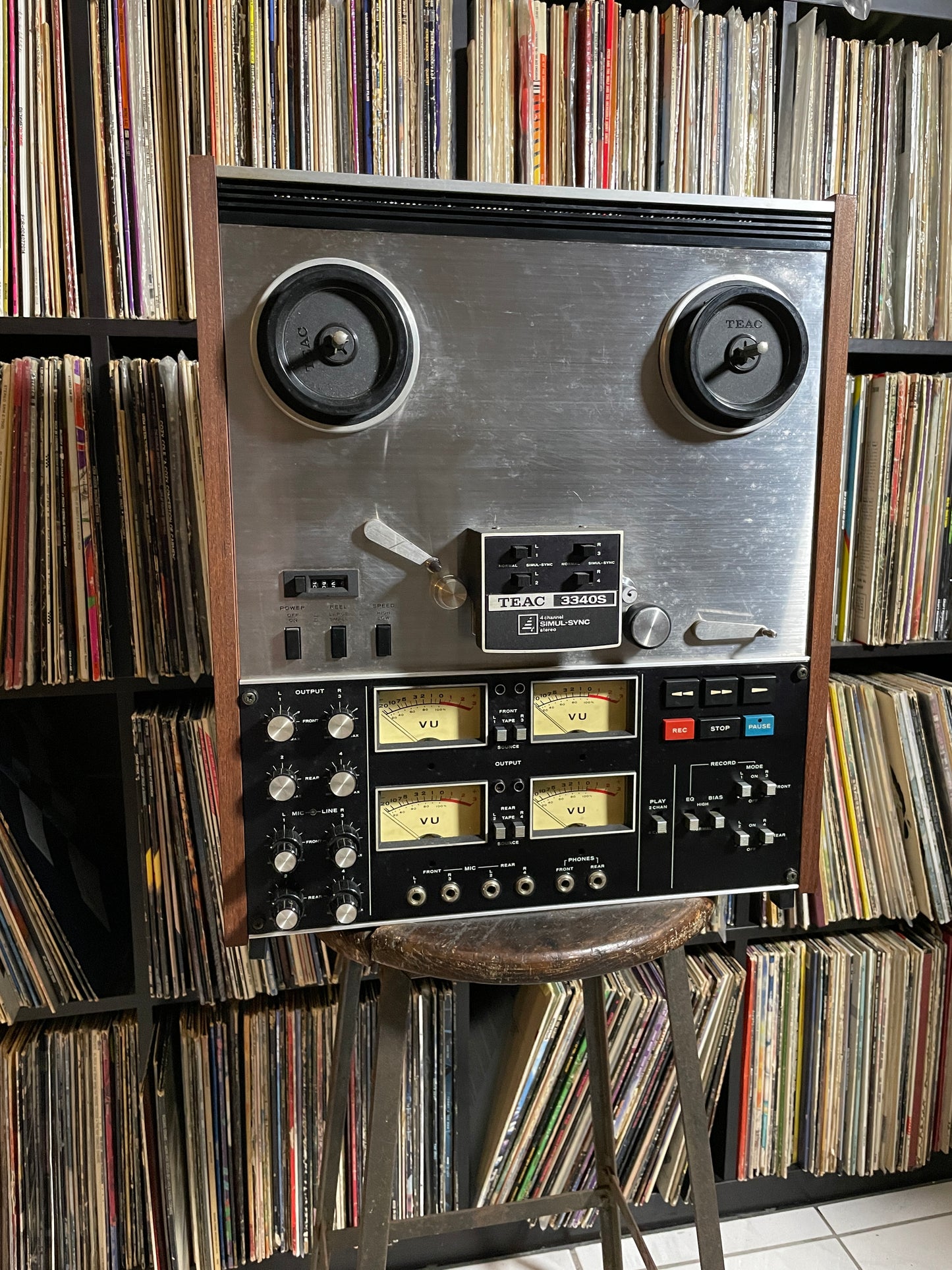 Vintage TEAC 3340S Pro-Serviced 4-Channel Simul-Sync Reel-To-Reel Quad Tape Deck Recorder Machine