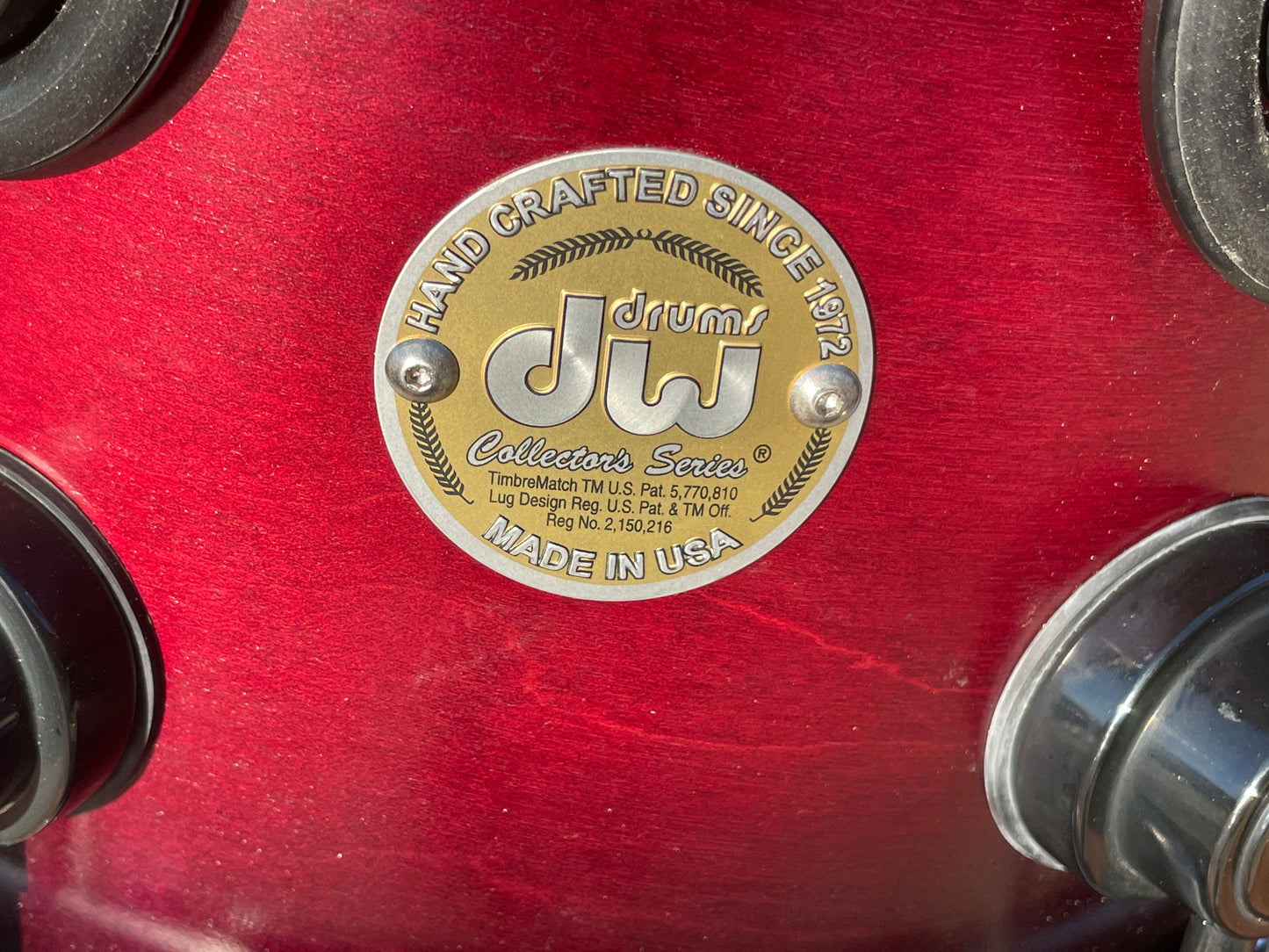DW Collector's Series 8x10 Tom Drum Single Red-Black Fade Burst Drum Workshop